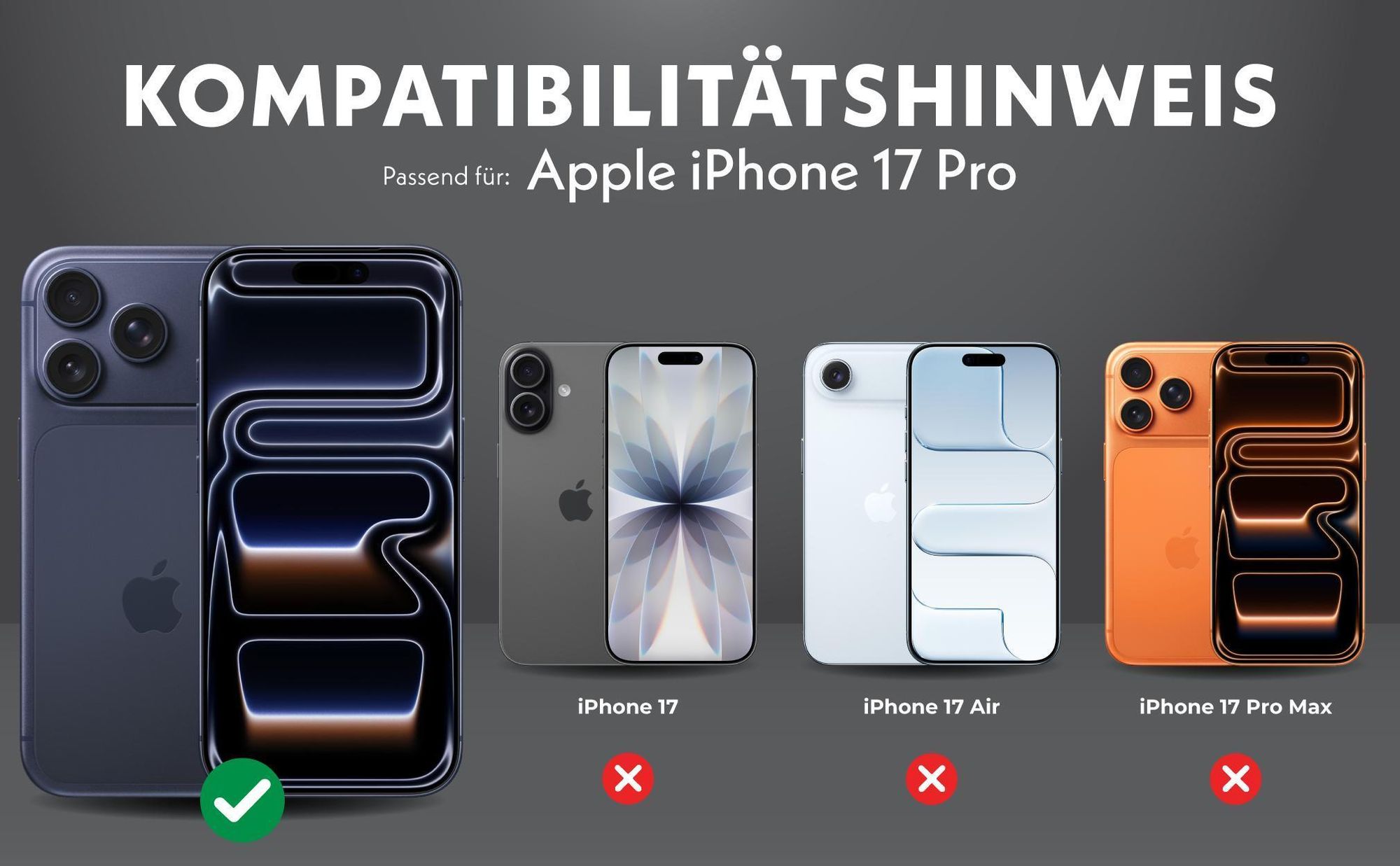Kompatibilitätshinweise Linsenprotektoren für Apple iPhone 17 Pro