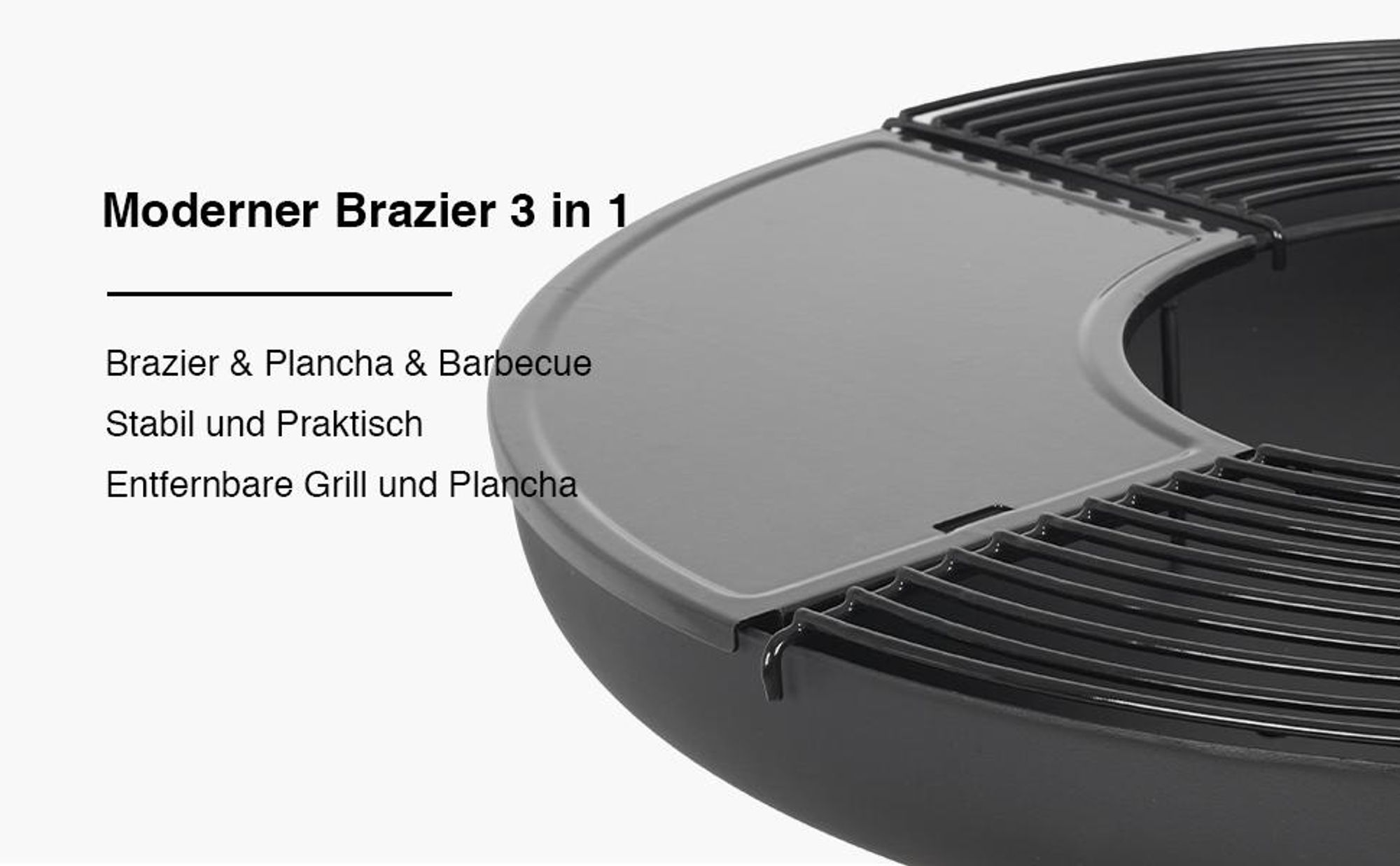 Balioutdoors Grillstation Feuerschale 80x92cm mit Ascheschublade, verchromtem Grillrost & Grillplatte