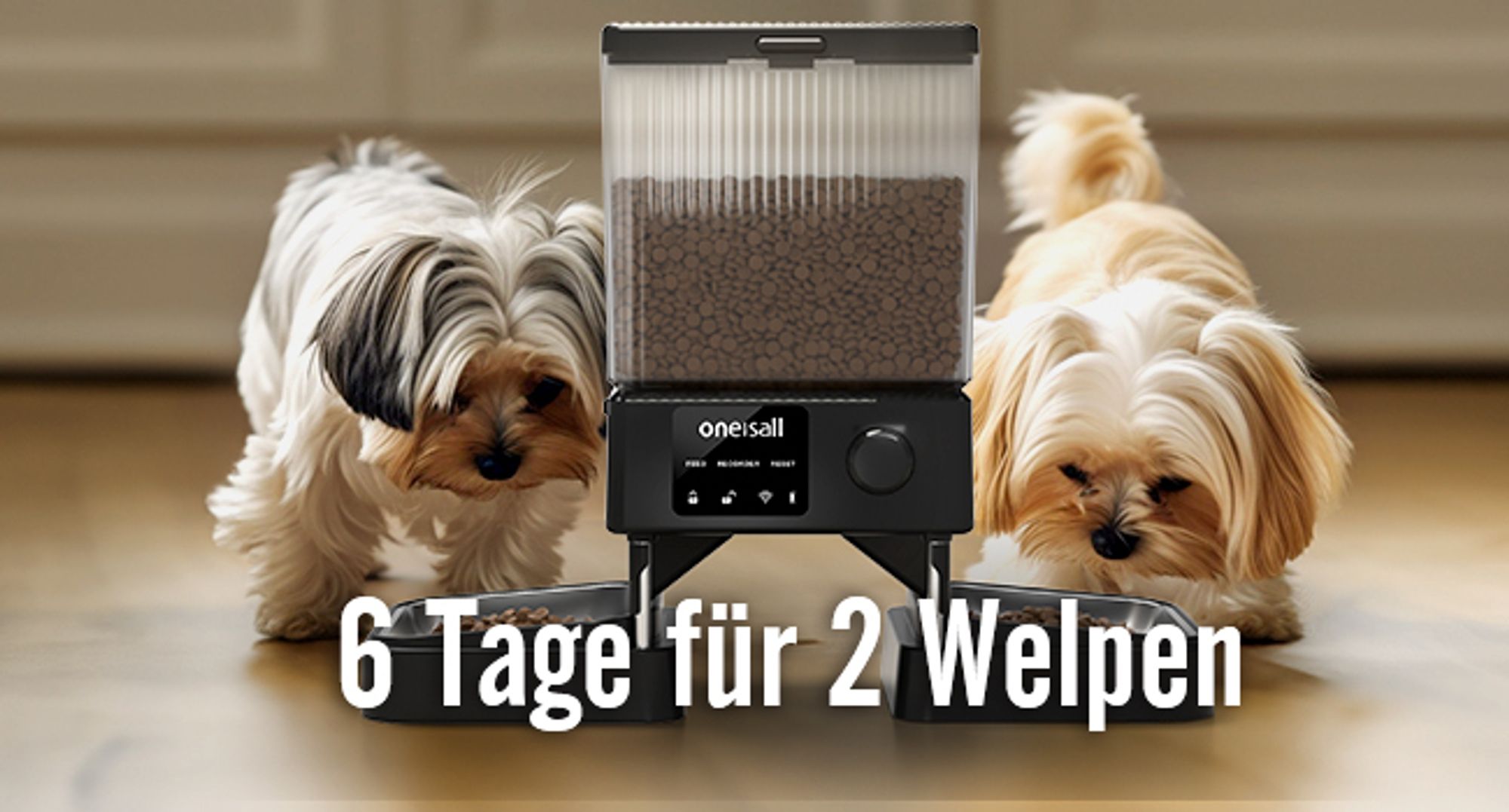 Oneisall Automatischer Katzenfutterspender mit 5G WLAN für 2 Katzen