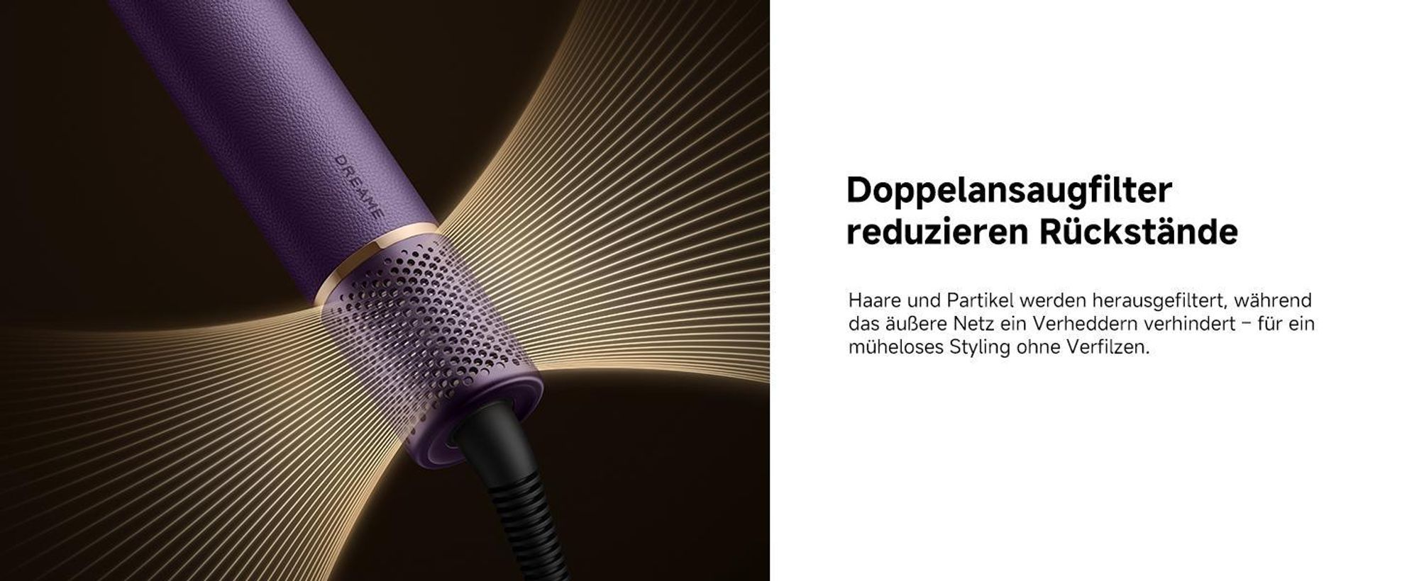 Dreame AirStyle Pro,7in1-Multistyler,Schnelltrocknend,2 Lockenaufsätze,Volumen für das Haar,glättende Bürste,Kräusel-Reduzierung,2026Neue Version,Lila