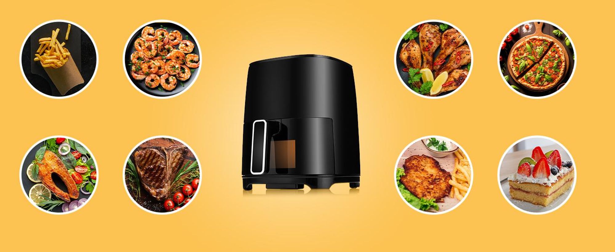 LEHMANN Air Fryer 3,5 L, 8 programmes, Minuteur, 80°C-200°C, Friteuse sans Huile pour 1-2 personnes