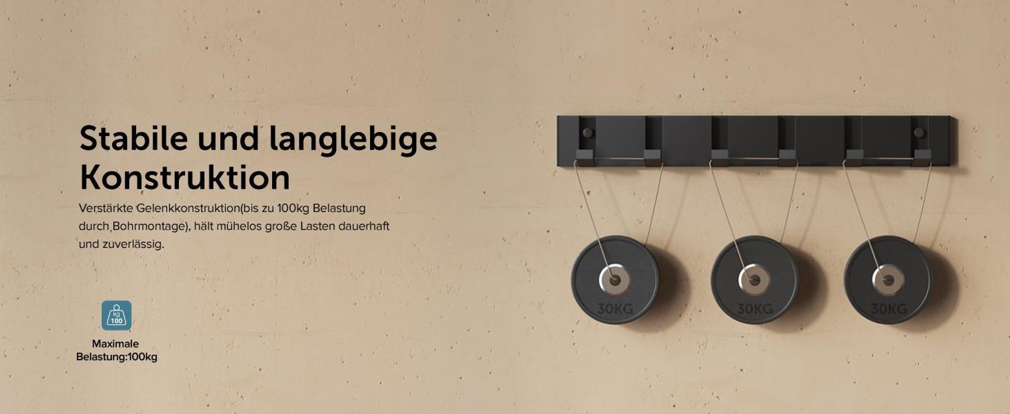 doporro Garderobenhaken Wand Moderne Wandgarderoben aus Aluminium Garderobenleiste klappbar kleiderhaken mit 6 Beweglichen Haken Wandhaken Schwarz