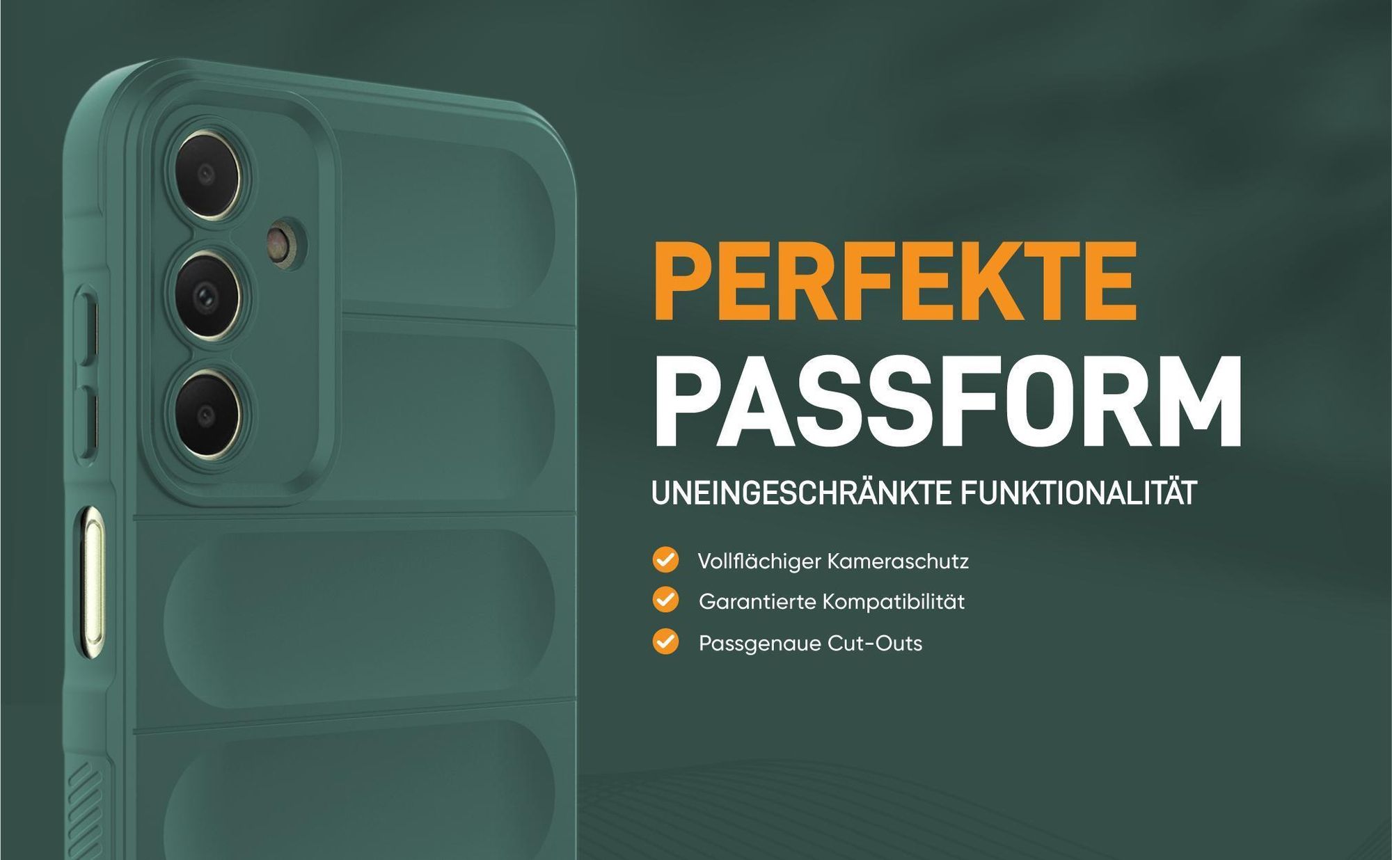 Grünes robustes Smartphone Cover für Samsung Galaxy A15 / A15 5G mit perfekter Passform