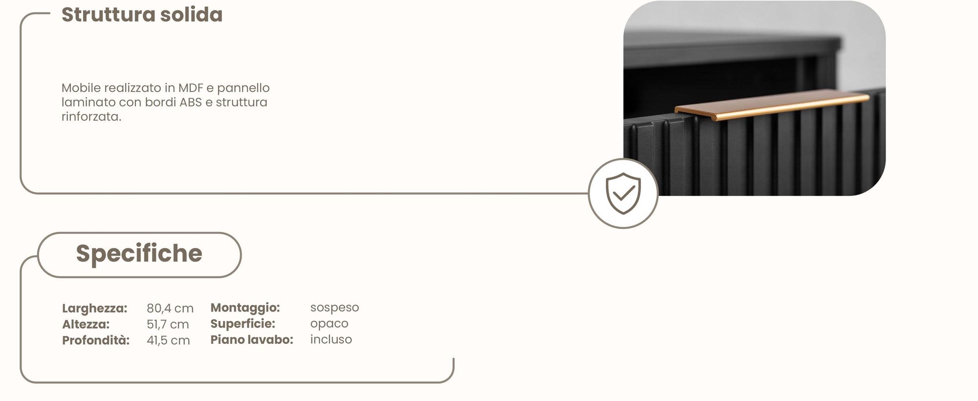 Mobile da bagno, Mobili da bagno, sotto il lavabo, nero, rodan, mdf