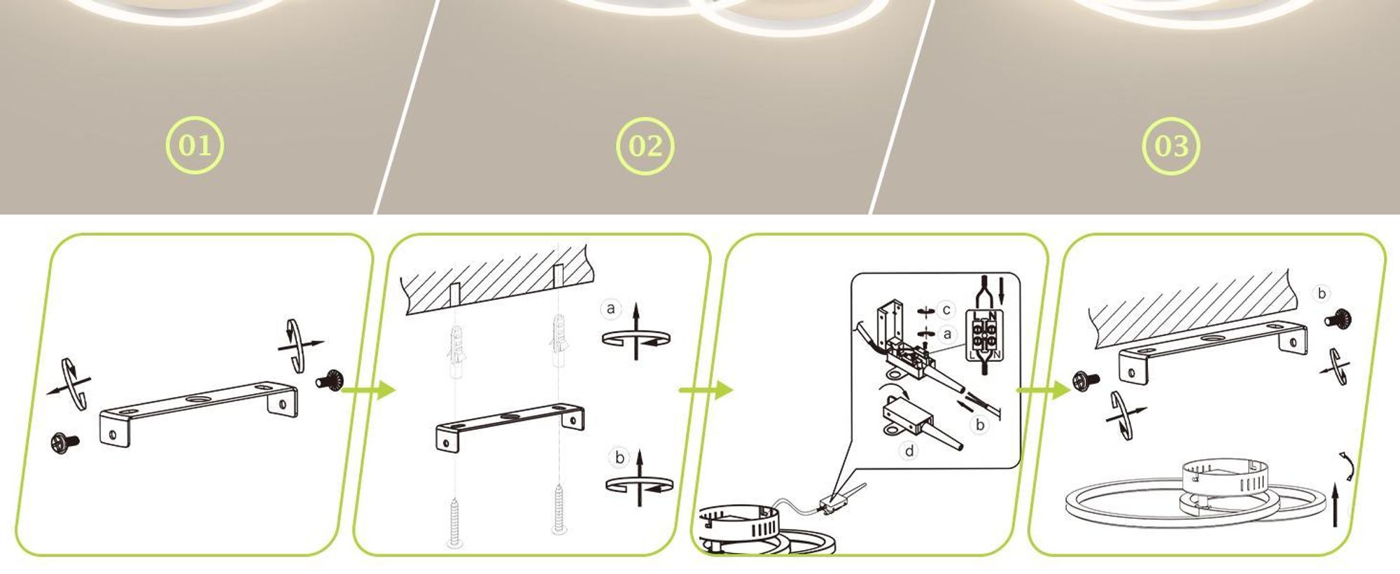 ZMH LED lampy sufitowe 40cm 23W do kuchni 4000K do salonu z 2 pierścieniami oświetlenie sufitowe sypialni i biura kolor biały
