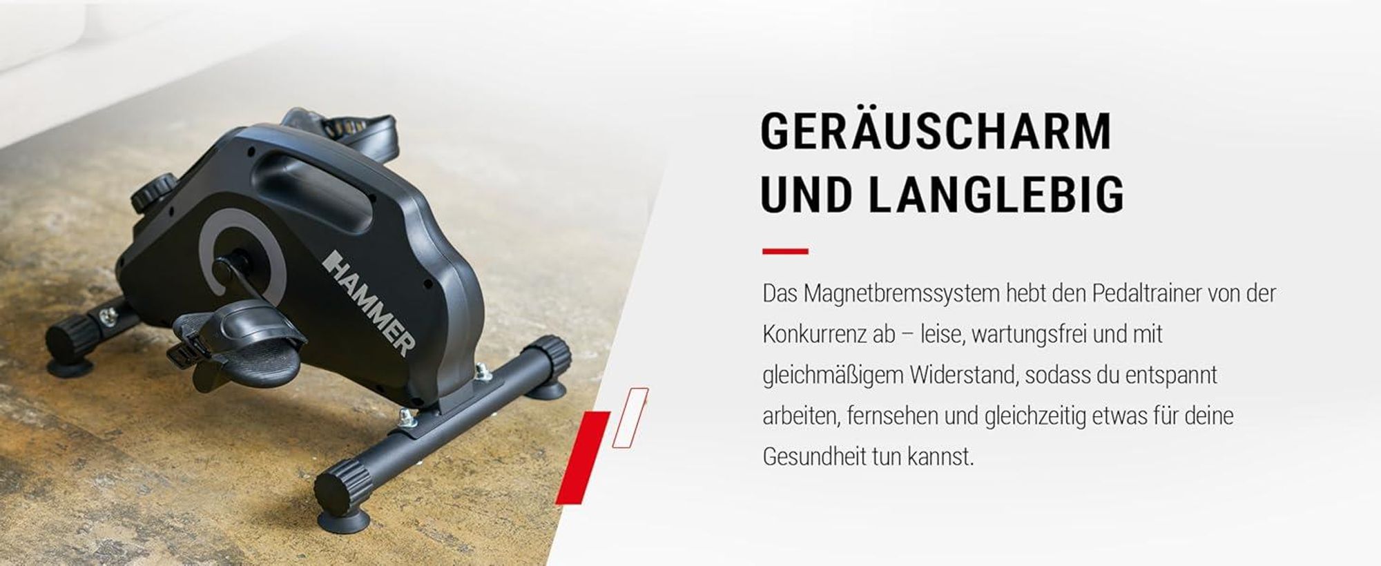 HAMMER Pedaltrainer Magnet, Arm und Beintrainer für Zuhause