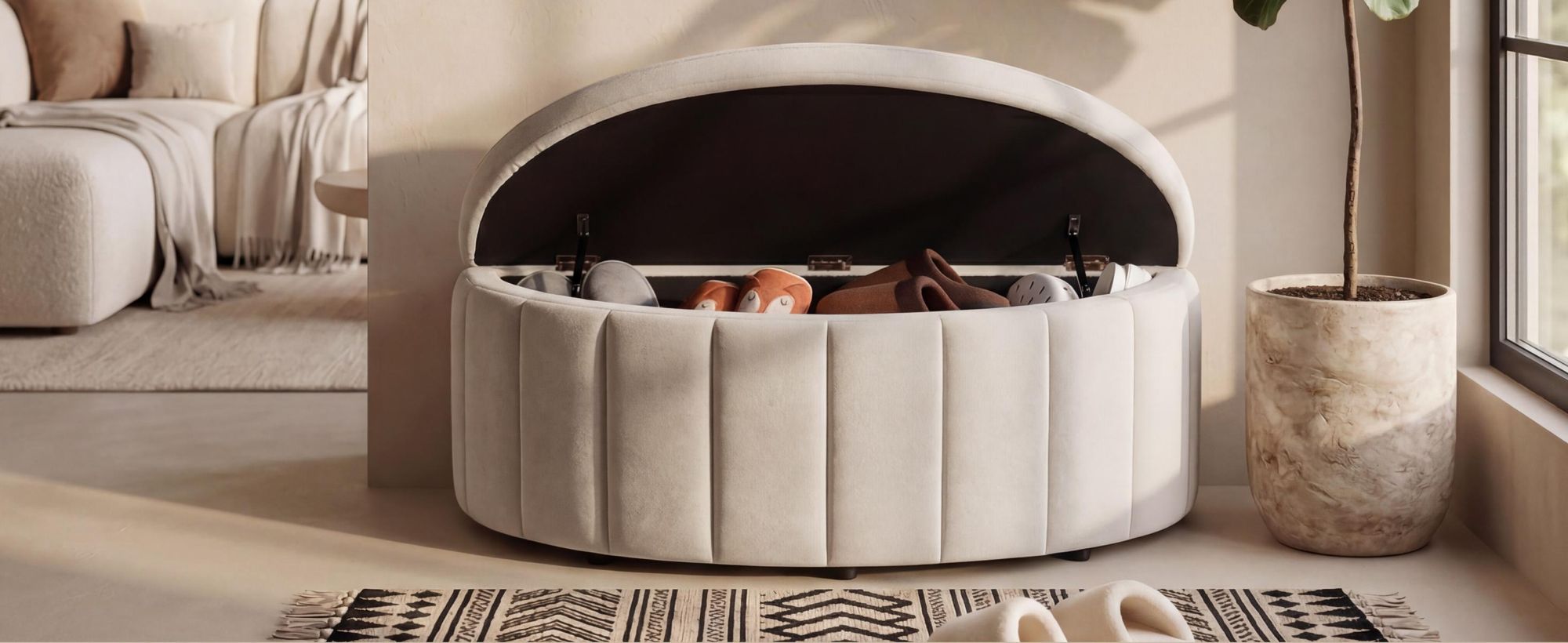 tectake® Polsterbank Moon kein Aufbau, 108 x 48 x 38,5 cm