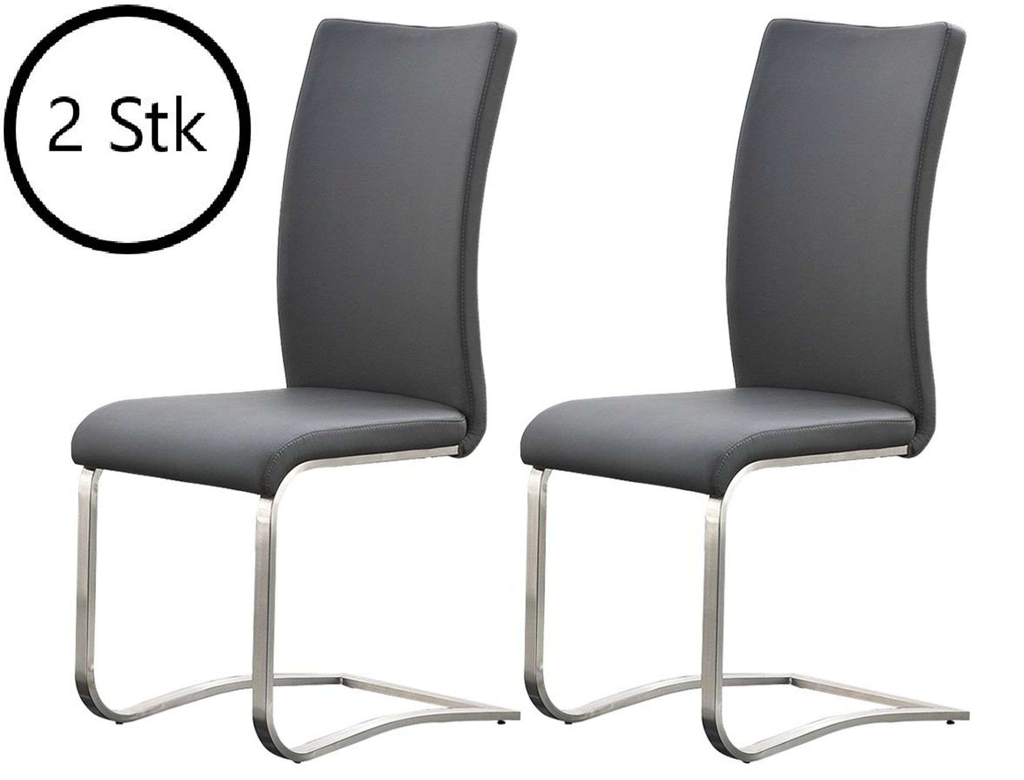 Muvo I Schwingstuhl-Set – Freischwinger mit Kunstlederbezug & Edelstahlgestell für modernen Wohnstil