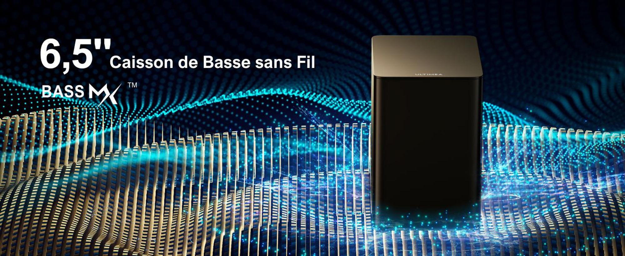 ULTIMEA 7.1 Virtual Surround Sound System pour TV, puissance de crête 410W, barre de son avec caisson de basses réglable et boîte surround, contrôle APP