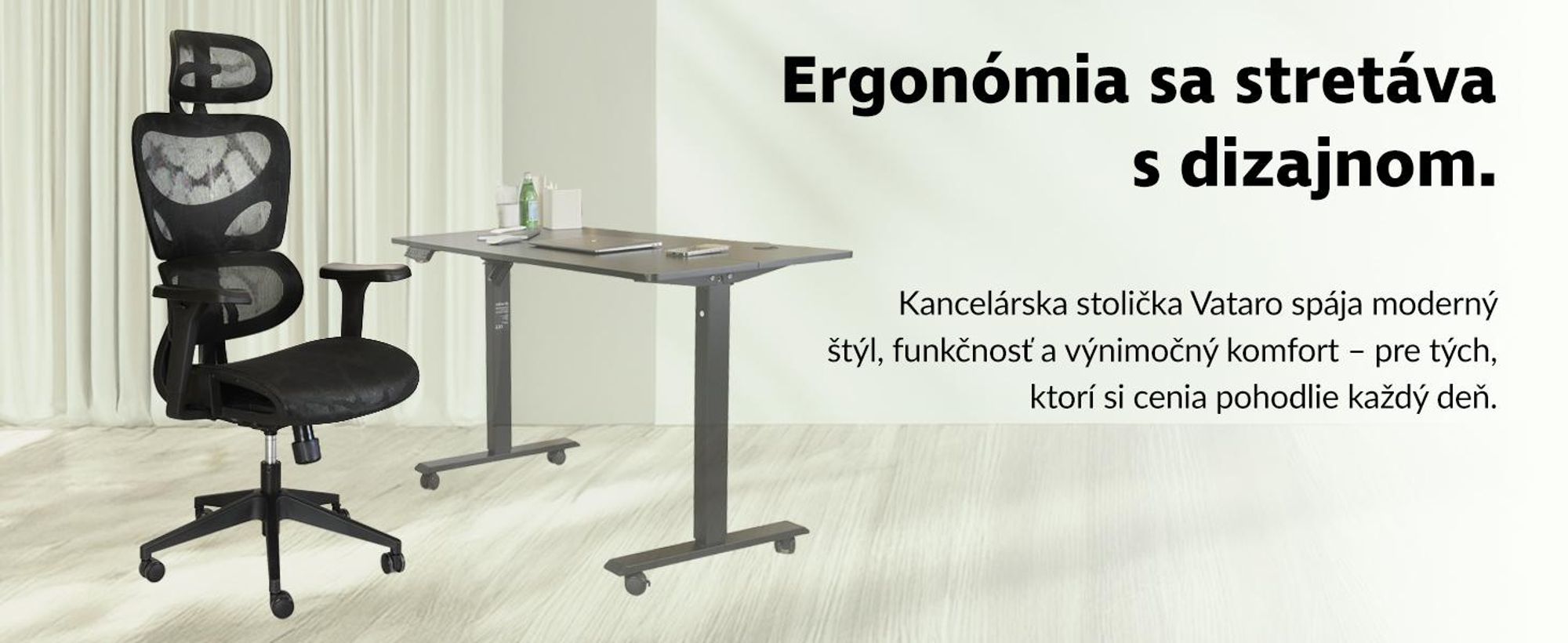 kancelárska stolička di volio Vataro - ergonomická kancelárska stolička s 2D opierkou hlavy a 4D podrúčkami, priedušným sedákom