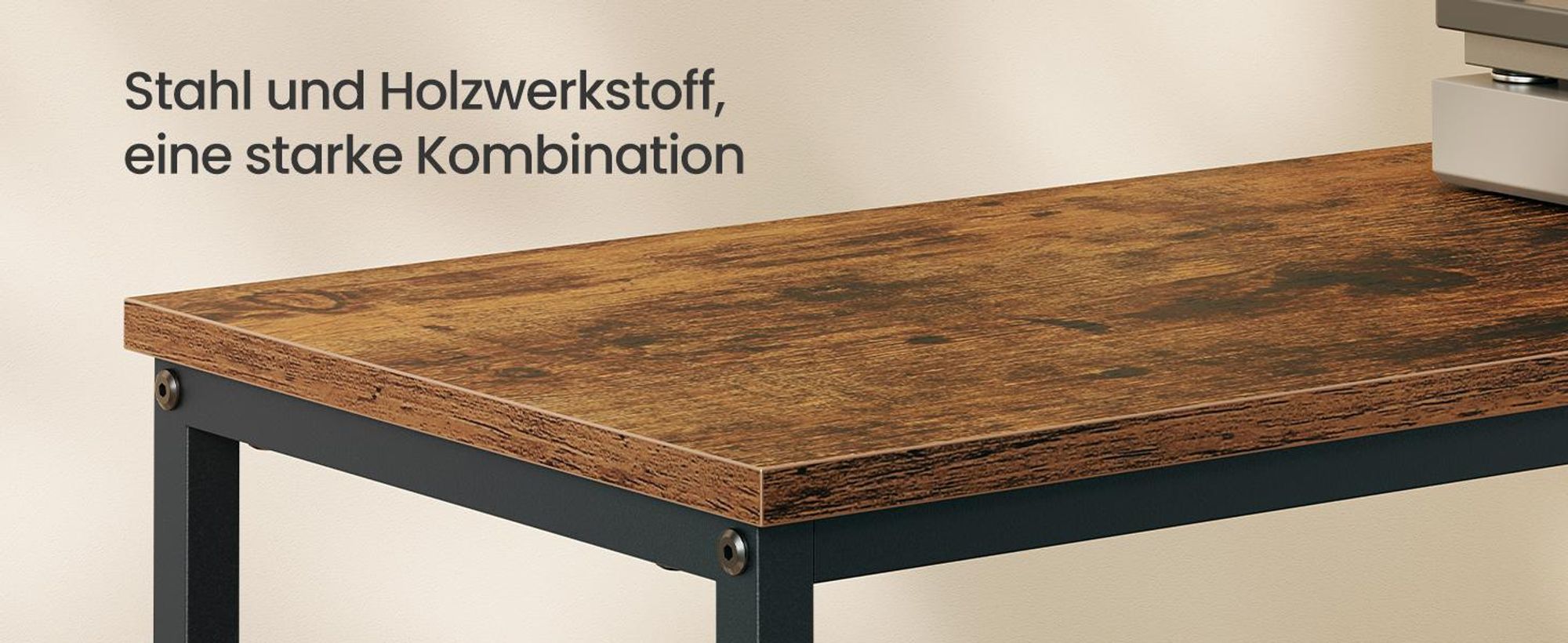 SONGMICS Kommode mit LED-Beleuchtung, Sideboard, Schubladenschrank für Wohnzimmer, mit Ladestation, 5 Schubladen, braun-schwarz
