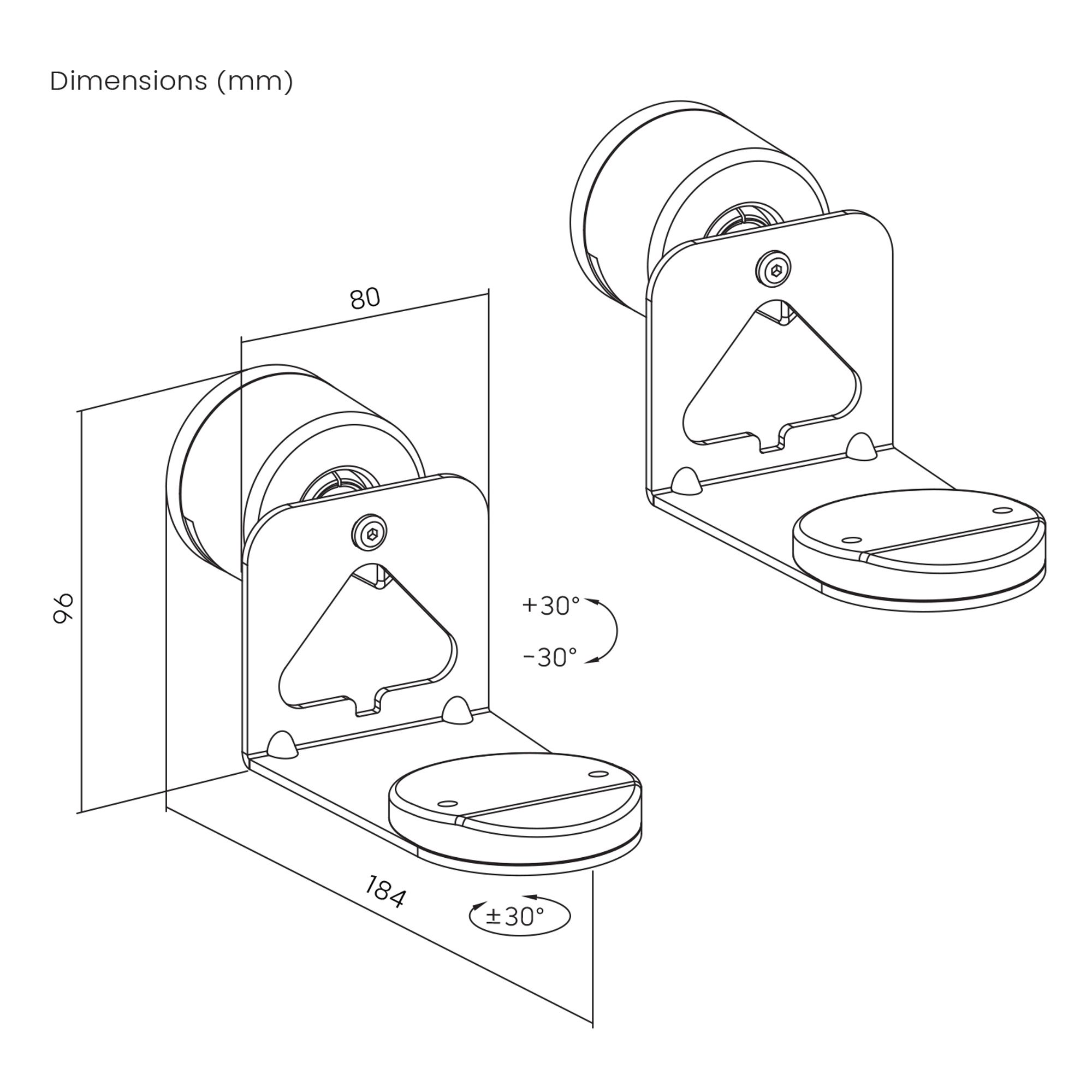 2x Wandhalterung für Sonos Maclean Lautsprecher Sonos Era 100 & 300 MC-495