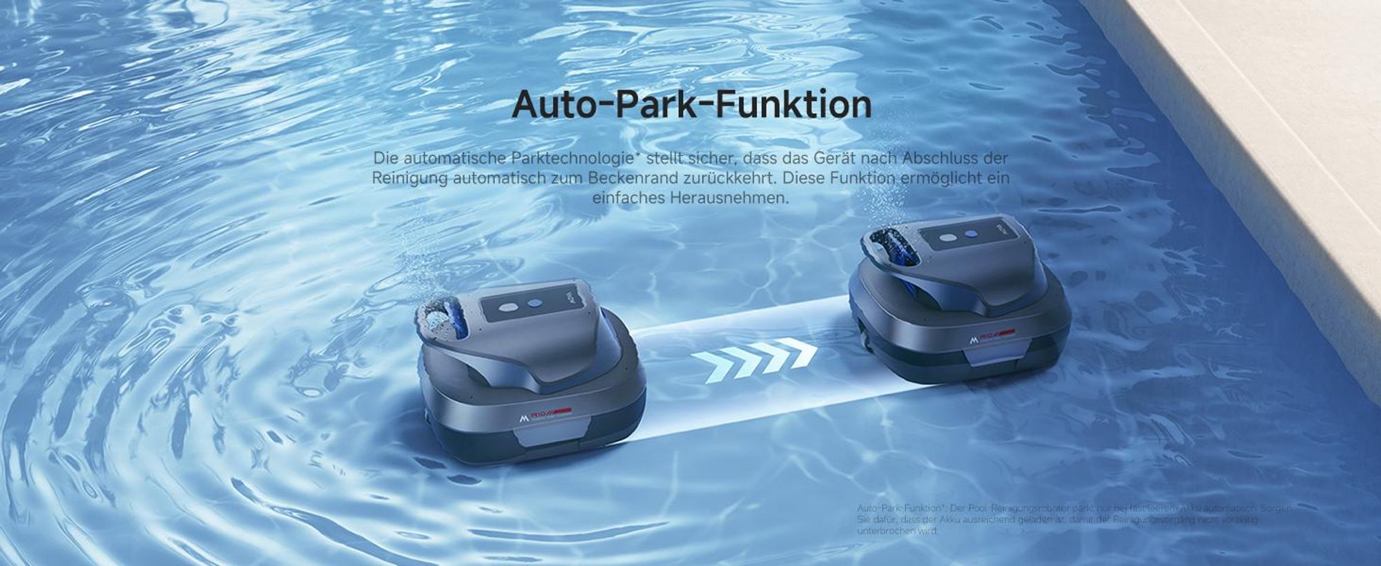 MOVA Diver R10 Poolroboter kabellos, 5700 l/h Saugleistung, 120 Min Laufzeit, automatisches Parken, für oberirdische Pools bis 80 m²