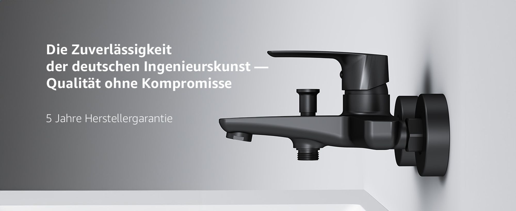 AM.PM Badewannenarmatur Wannenarmatur Schwarz Einhebelmischer Wandmontage Bad Messing Badewannen Armaturen