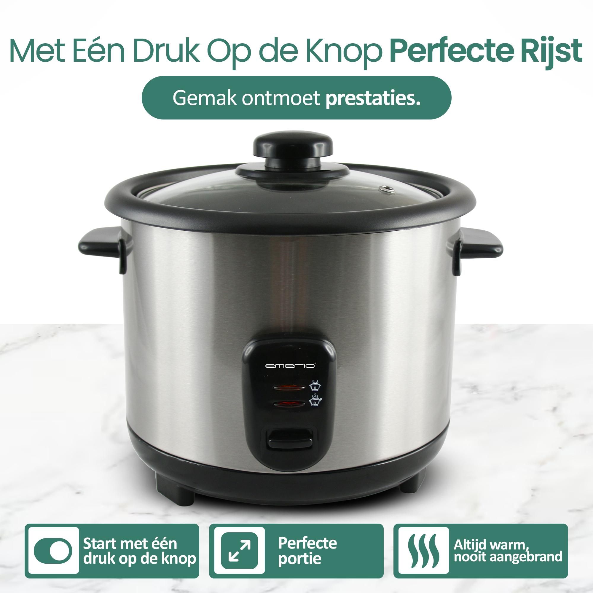Emerio Rijstkoker – 1,5 L – Warmhoudfunctie – Automatische Uitschakeling – Antiaanbaklaag – Zwart – RCE-110118.5