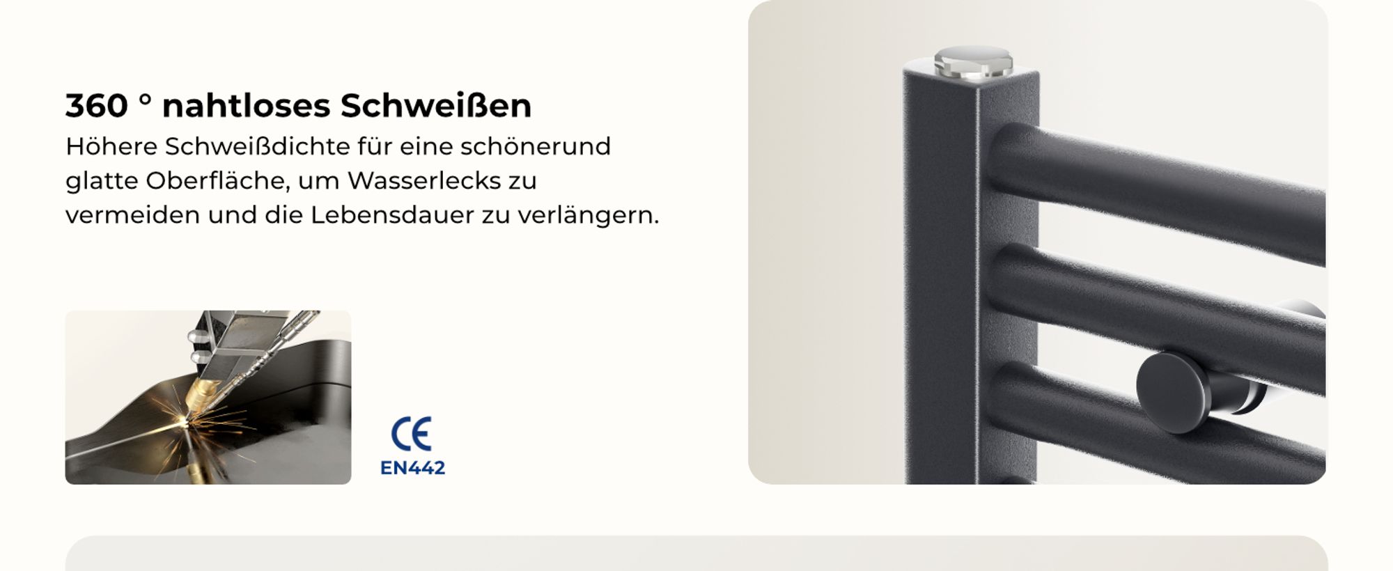 Heilmetz Badheizkörper Elektrisch Handtuchheizkörper 100 x 40 cm Anthrazit 300W Elektrischer Heizkörper Handtuchtrockner