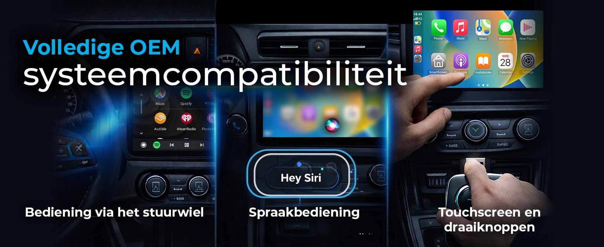 AutoSky CarPlay & Android Auto Adapter – Draadloos, Plug & Play, compatibel met fabrieksmatig geïnstalleerde CarPlay