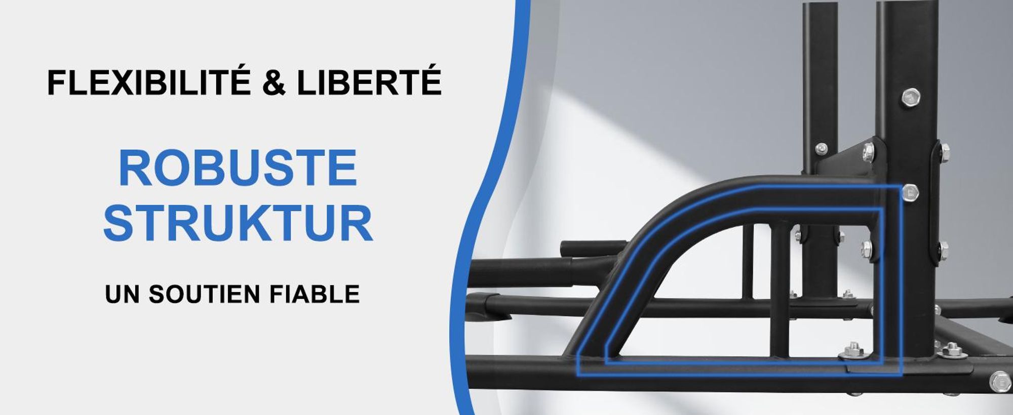 DH FitLife Power Tower Dip Station – Station de Musculation avec Barre de Traction et Barres de Dip pour Entraînement à Domicile