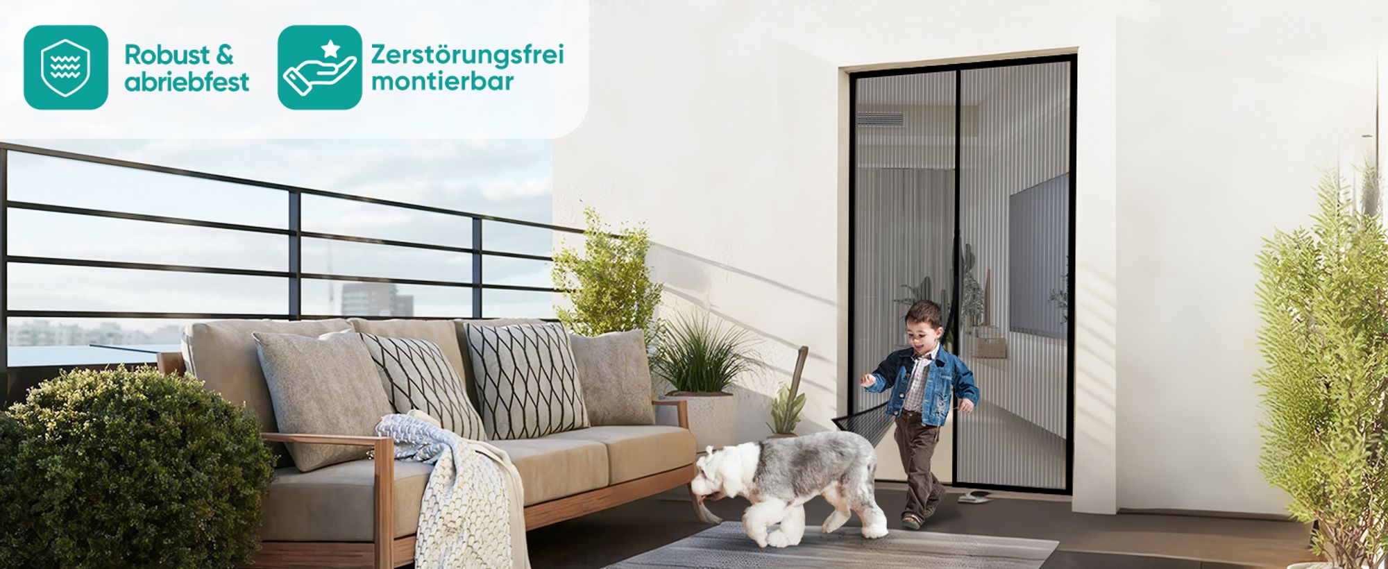 Sekey Fliegengitter Tür Magnet Balkontür, Insektenschutz tür 80x210 cm, Katzensicher, Langlebig, Geruchsfrei und Ungiftig, Schwarz