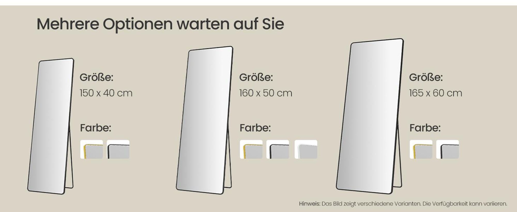 SONGMICS Ganzkörperspiegel mit Vergrößerungsspiegel, Sicherheitsglas, rechteckiger Standspiegel, Rahmen aus Aluminiumlegierung, 165 x 60 cm, schwarz