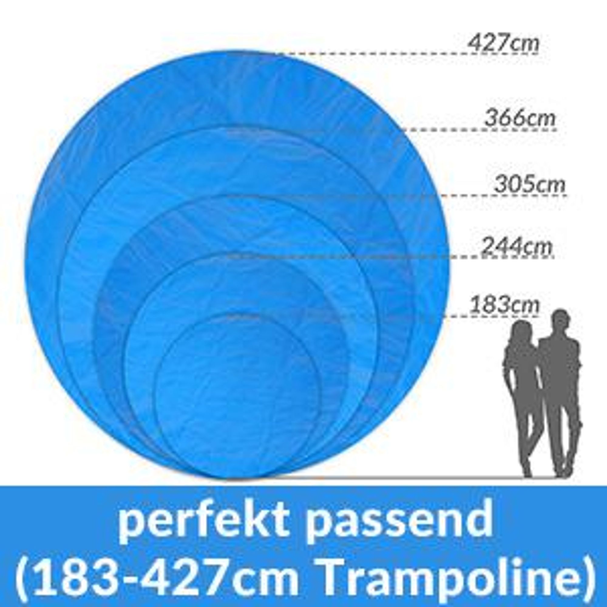 MONZANA® Trampolin Abdeckung Ø 366 cm blau reißfest UV-beständig Wetterschutzplane Trampolinschutz Abdeckplane Regenabdeckung