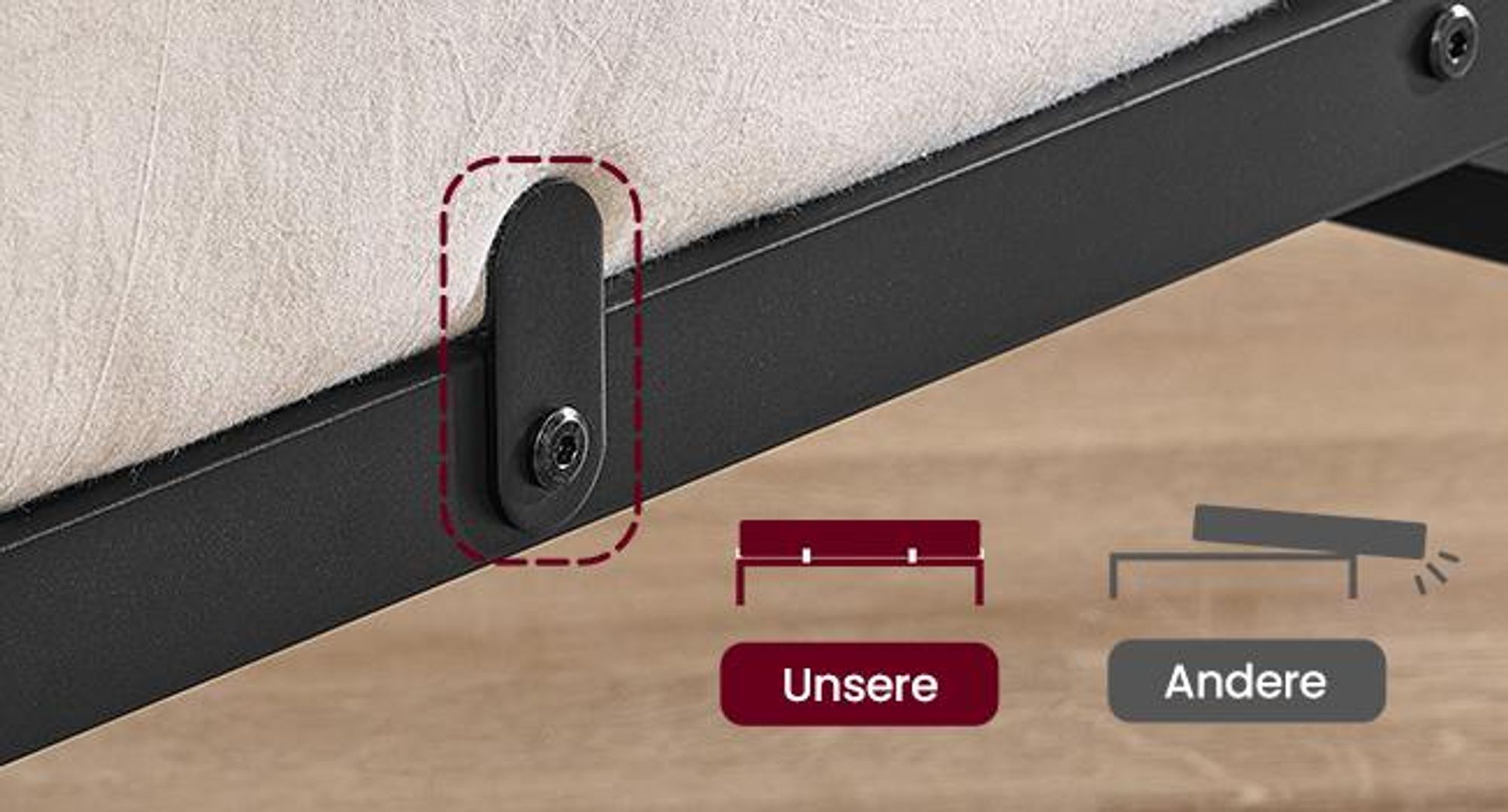 VASAGLE Metallbett 120 x 200 cm mit LED-Beleuchtung, Steckdosen und Stauraum Schwarz