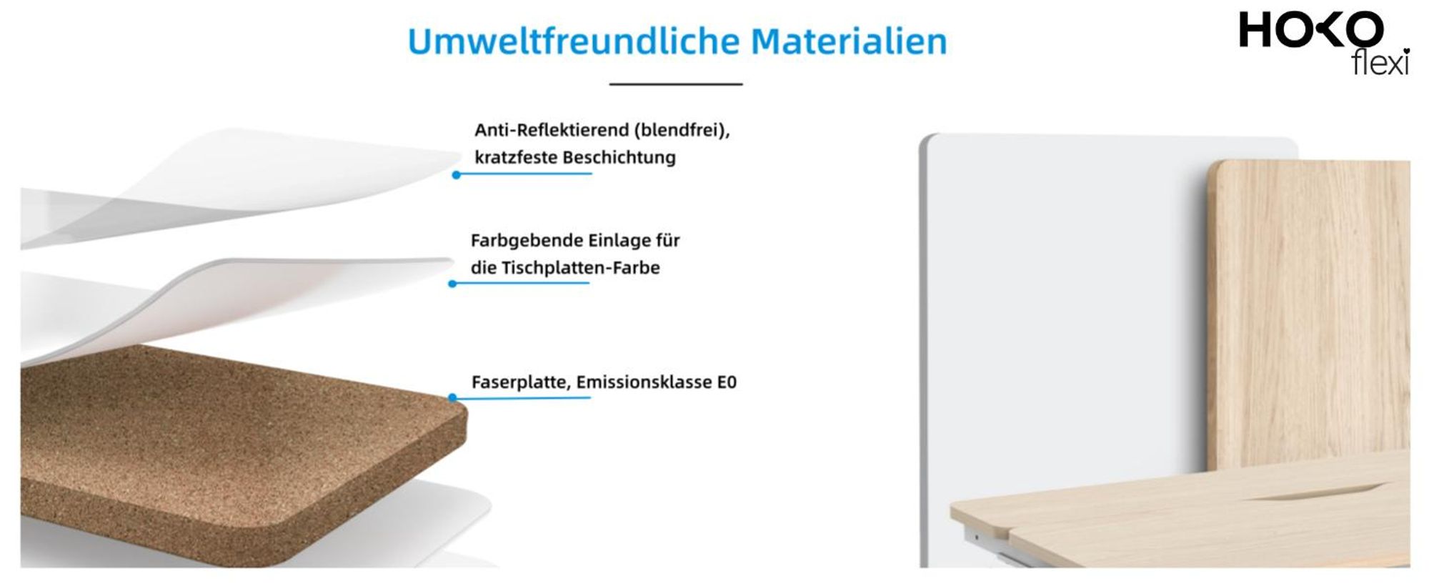 HOKO® Ergo-Study Schreibtisch Butler mit Buchhalterung, Weiß Schreibtischbefestigung mit Buchhaltung für den Jungen Kinderschreibtisch