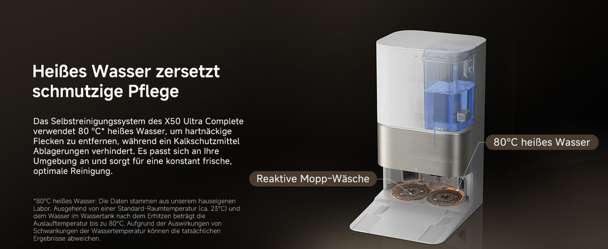Dreame X50 Ultra Complete Staubsauger Roboter mit Wischfunktion,20KPa Saugkraft,6cm Hindernisfreiheit,Hebarem Wischmopp,360°-Navigation,KI-Vermeidung