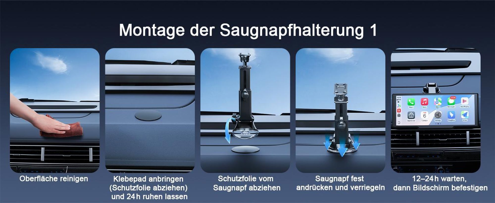 AVYLET 10,26" Wireless Carplay Display für Apple Carplay & Android Auto Tragbarers Carplay Autoradio mit IP67 Rückfahrkamera GPS Bluetooth Mirror Link