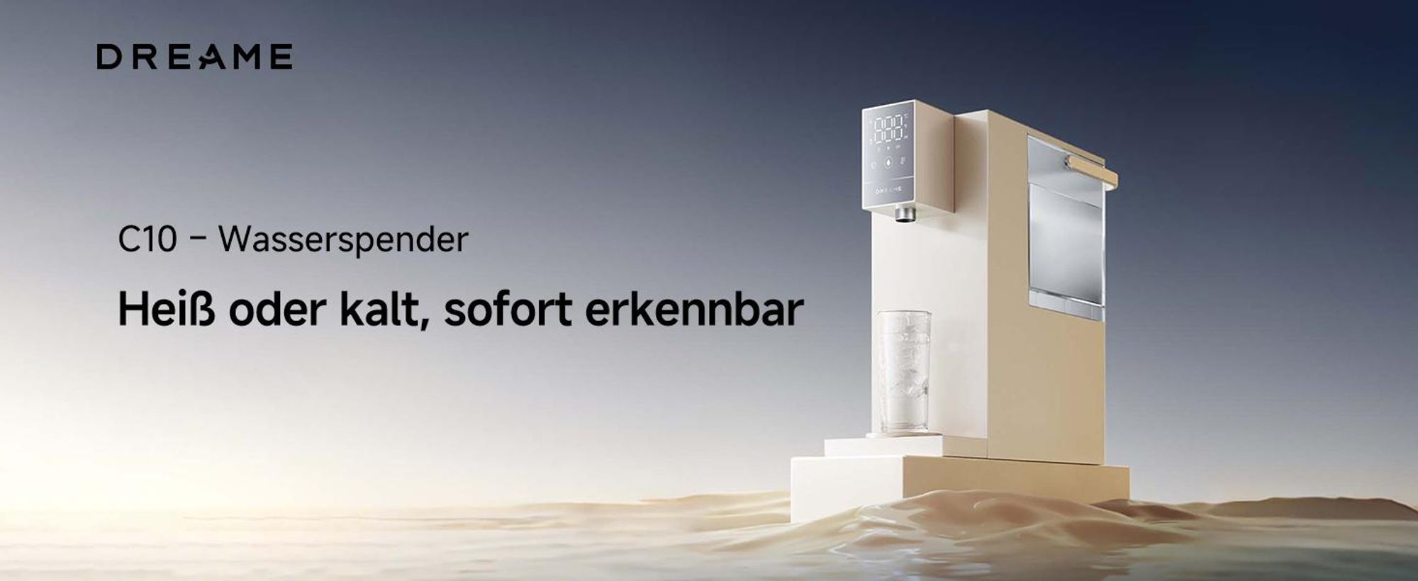 Dreame C10 Wasserspender Heißes und Kaltes Wasser Für Die Arbeitsplatte,Temperatur- und Durchflussregelung,UV-Sterilisationsfilter,Ohne Installation