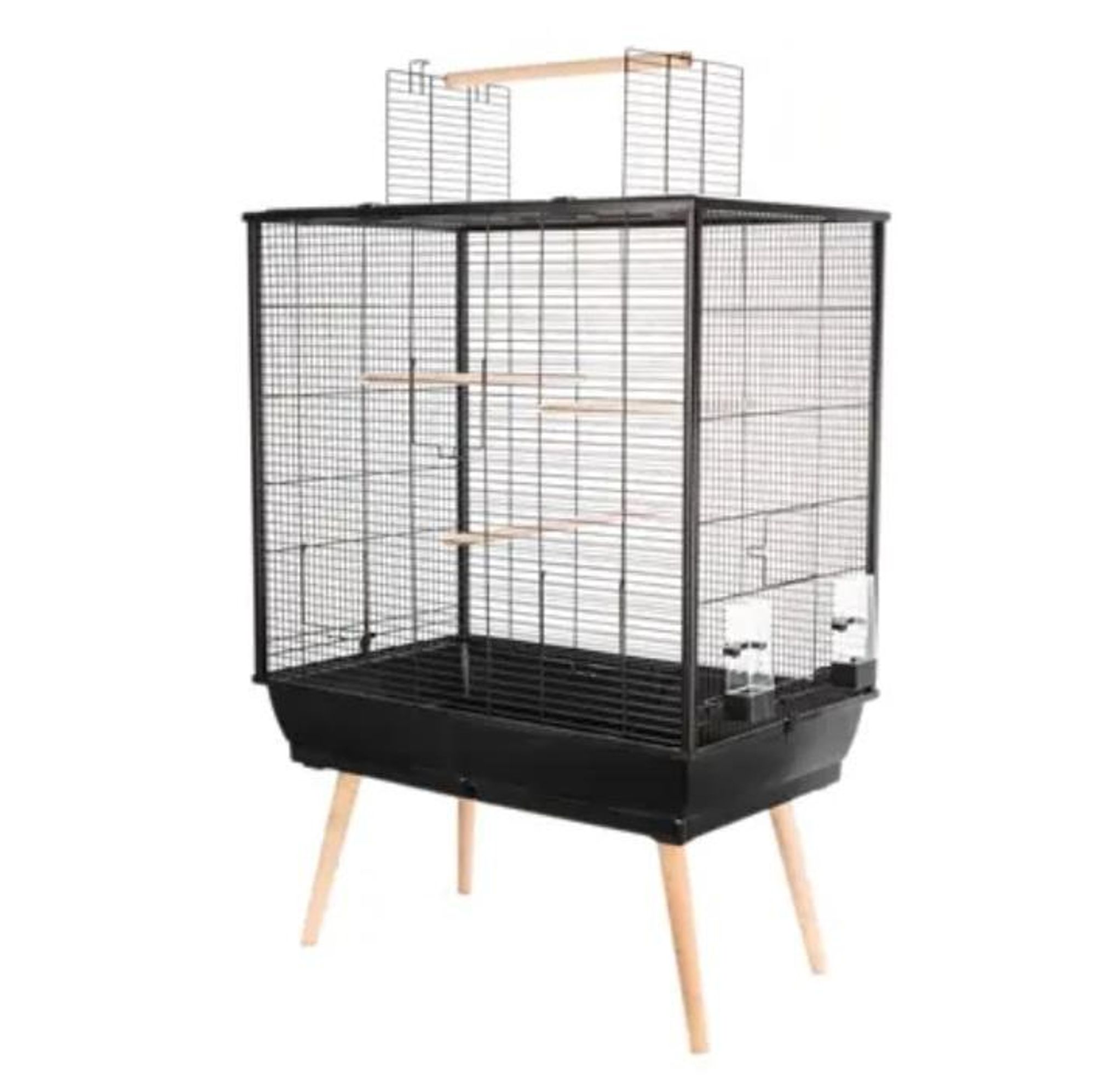 ZOLUX Neo Jili vogelkooi - Breedte 78 cm, diepte 47,5 cm, hoogte 112 cm - Zwart