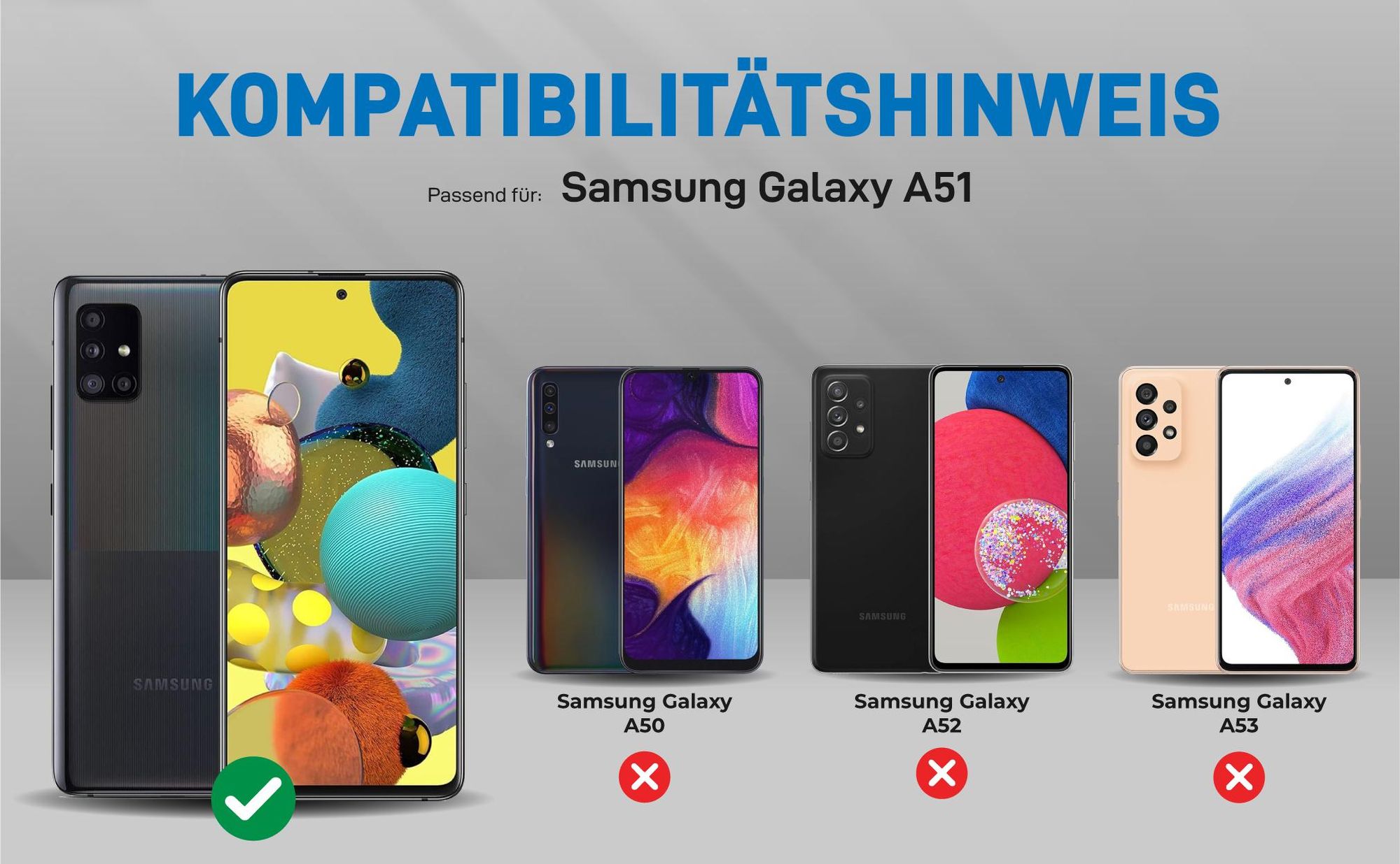 Kompatibilitätshinweise Hülle für Samsung Galaxy A51