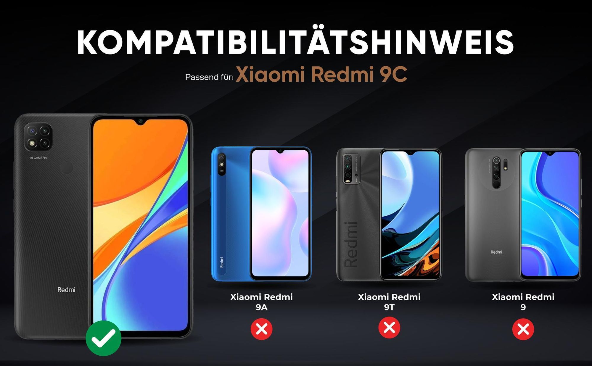 Kompatibilitätshinweise Hülle für Xiaomi Redmi 9C