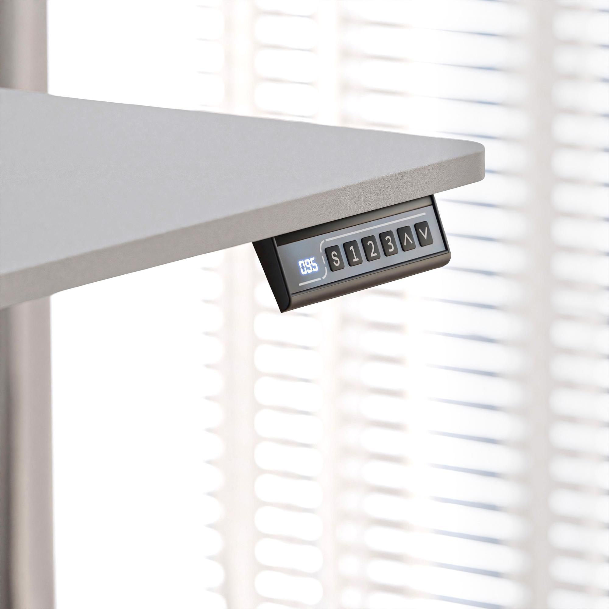 di volio Schreibtisch BARGA höhenverstellbar elektrisch 88x60 cm – weiß, ergonomischer Bürotisch, platzsparender Stehtisch mit Memory-Funktion