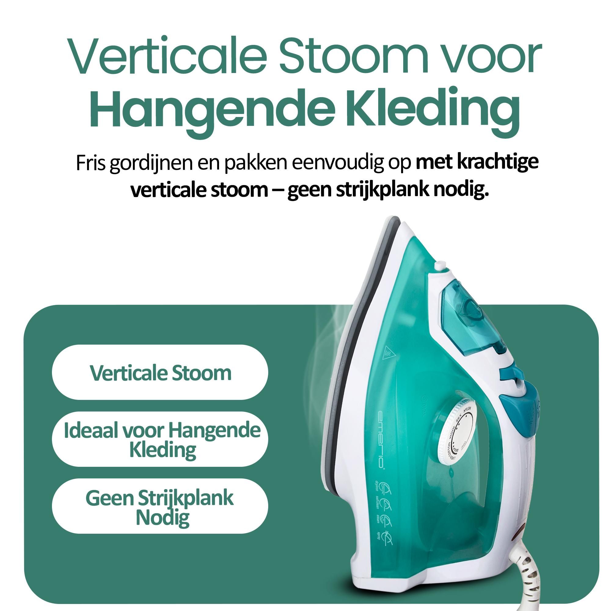 Emerio Stoomstrijkijzer SI-110298.4 – Zelfreinigend – 8–17 g/min – Verticale Stoom – Stoomstootfunctie – 2000 W