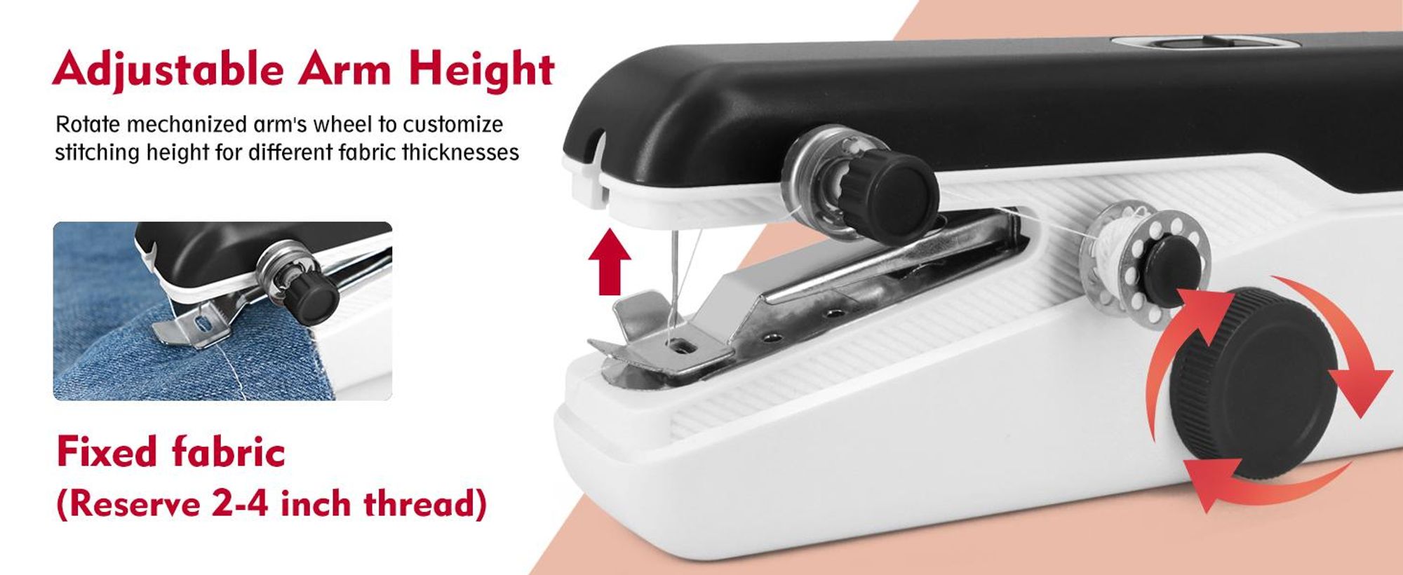 Handnähmaschine, Nähmaschine, Handheld Nähmaschine, Elektrische Nähmaschine, Reisenähmaschine, für Kleidung, Vorhänge, Kunsthandwerk