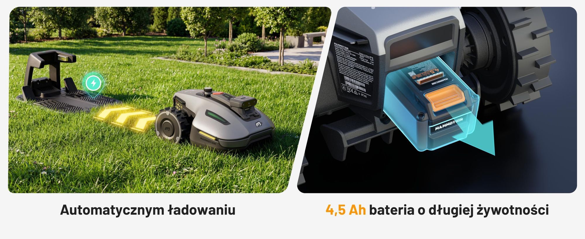 Robotická kosačka Mammotion YUKA Mini 2 800 s garážou a umývacím stojanom, do 800 m², DropMow, auto mapovanie, kosenie okrajov, 4G-Modul, APP