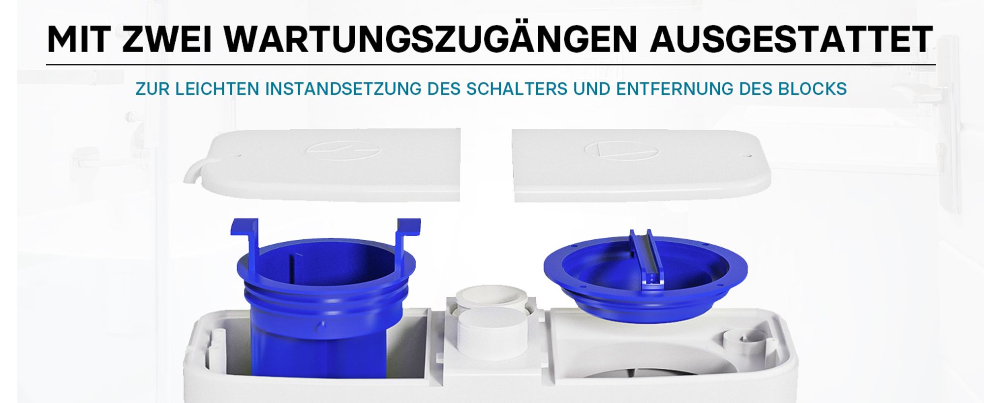 XPOtool 3/1 Kleinhebeanlage mit seitlichem Anschluss, Hebeanlage 450 W mit Häcksler, Abwasserhebeanlage bis 7,5 m, Fäkalienhebeanlage für WC und Dusche