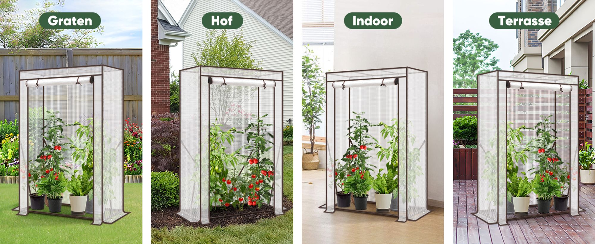 Sekey Gewächshaus Folie Tomatengewächshaus Winterfest Foliengewächshaus, mit 140 g/m² Gitterfolie – Weiß