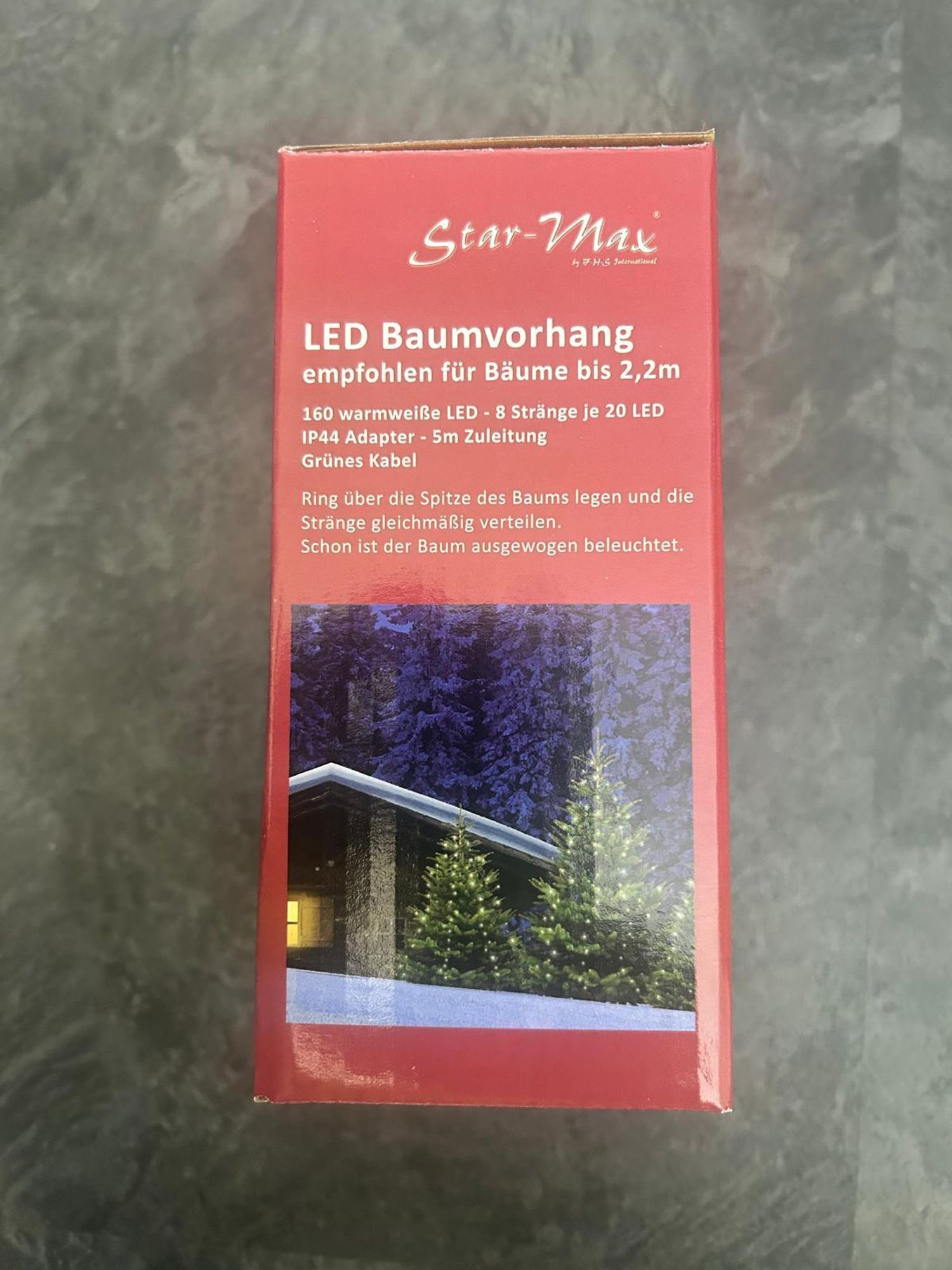 Star-Max Lichterschnüre für Weihnachtsbaum mit 160 LEDs - 8 Stränge je 2m lang