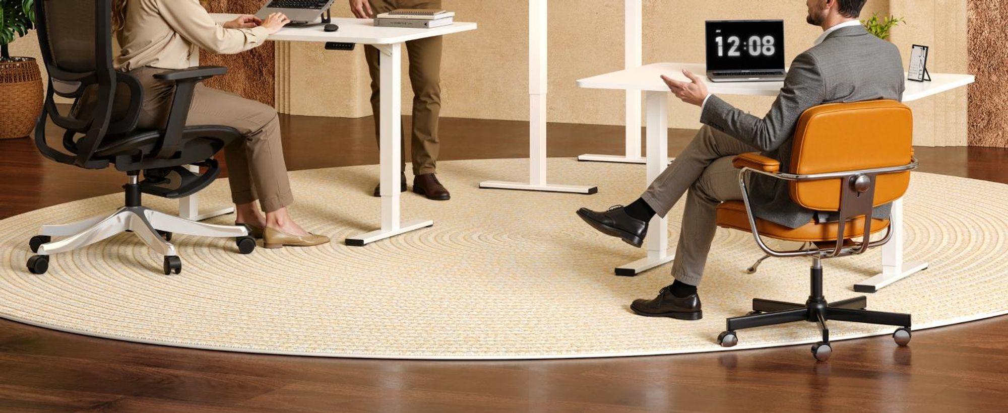 SANODESK QS1 Höhenverstellbarer Schreibtisch Elektrisch EINTEILIGE TISCHPLATTE, 4 Speicherplätzen, Haken & Kabelmanagement, 120x60cm (Weiß)
