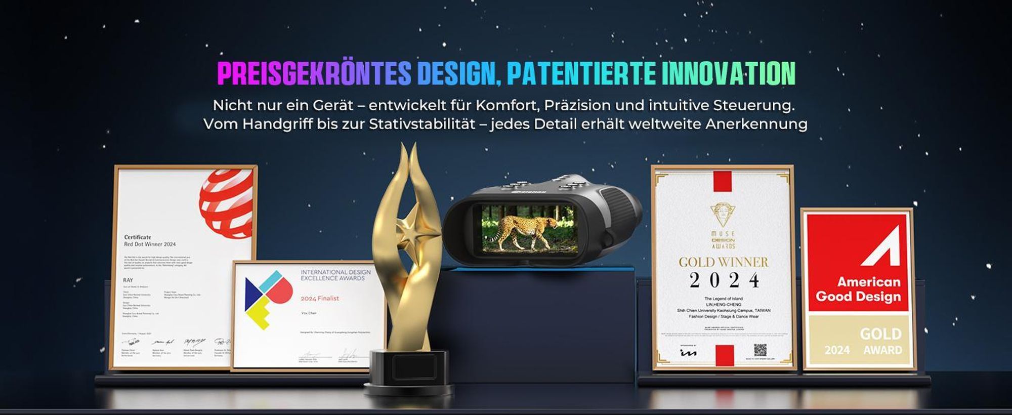 Urządzenie noktowizyjne CIGMAN CNVPRO True 4K, 52 MP, zasięg 1200 m