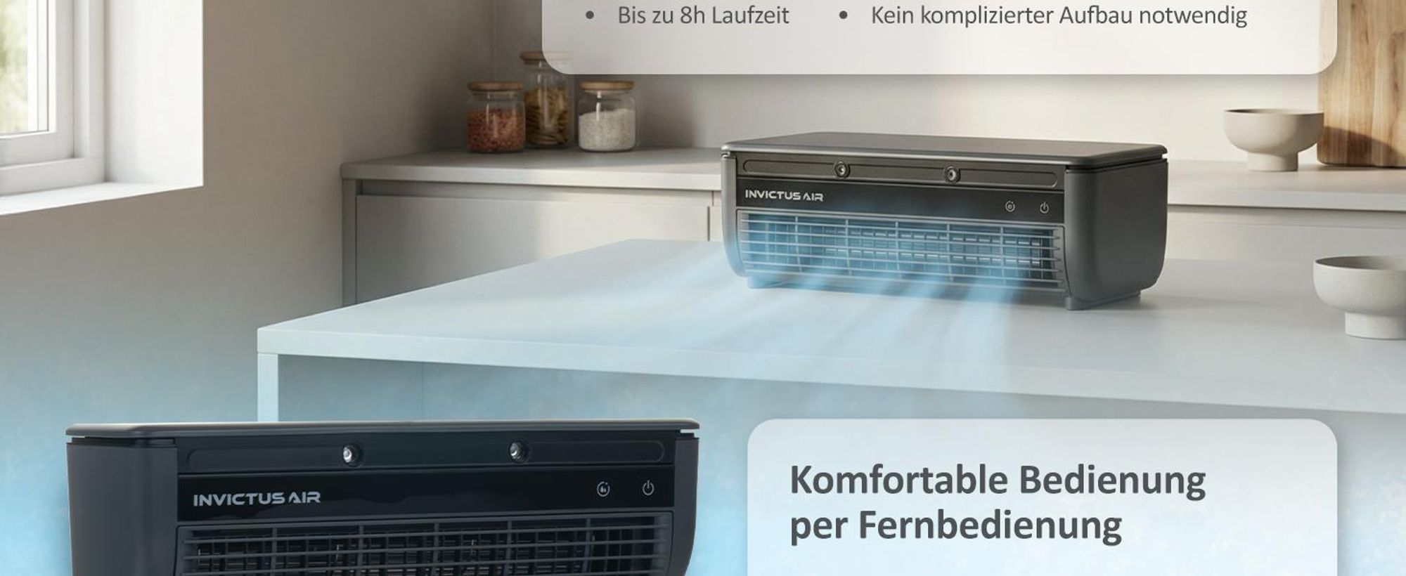 Genius INVICTUS AIR AC5 Luftkühler kabellos, mit Wasserkühlung & Halbleiter-Kühlplatte, Fernbedienung, 3 Stufen, 260 ml Wassertank, bis zu 8 Std.