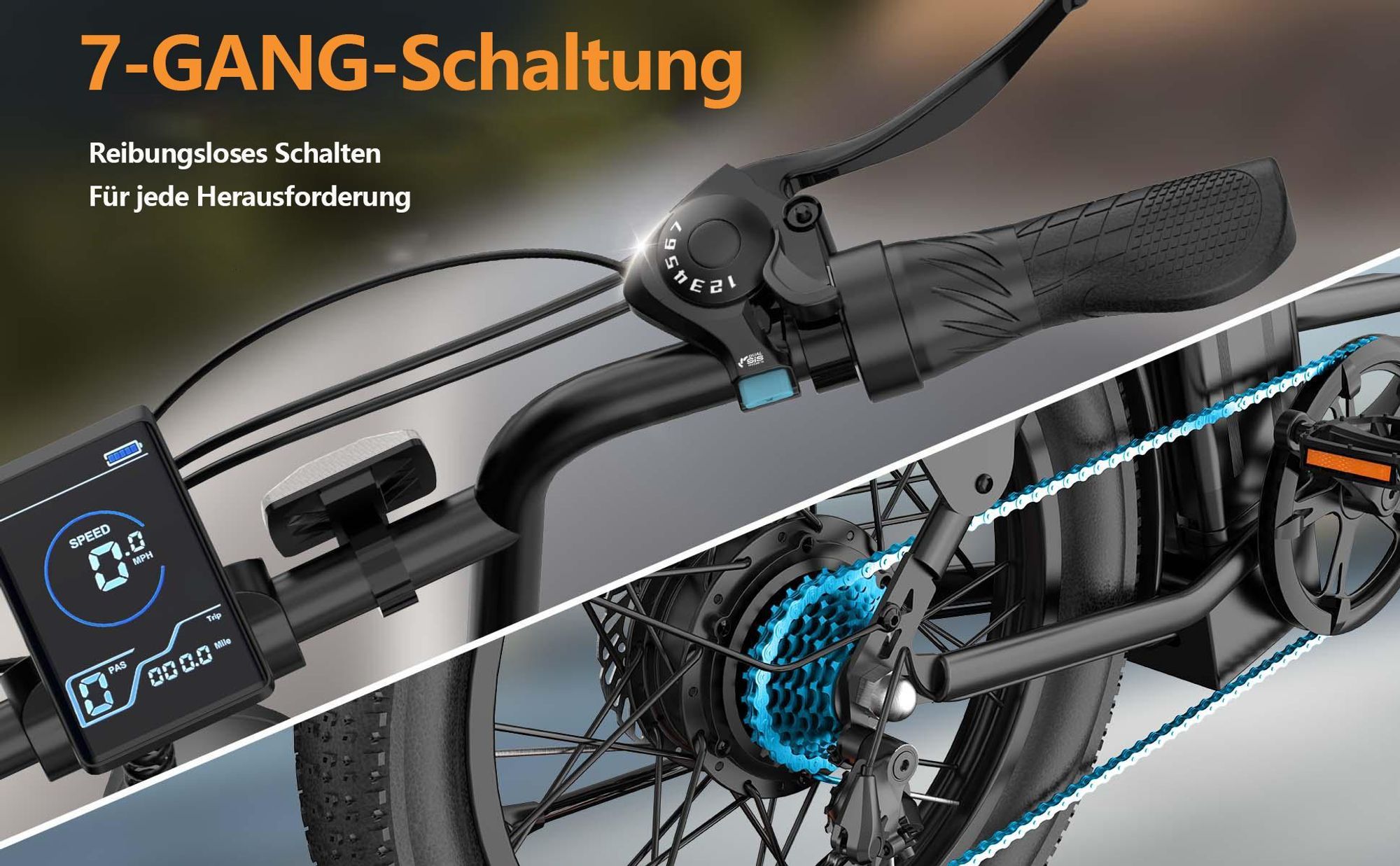 Elektrofahrrad URLIFE E20 - 250W Motor 48V 13Ah Batterie 20 Zoll Reifen Scheibenbremsen - Grün