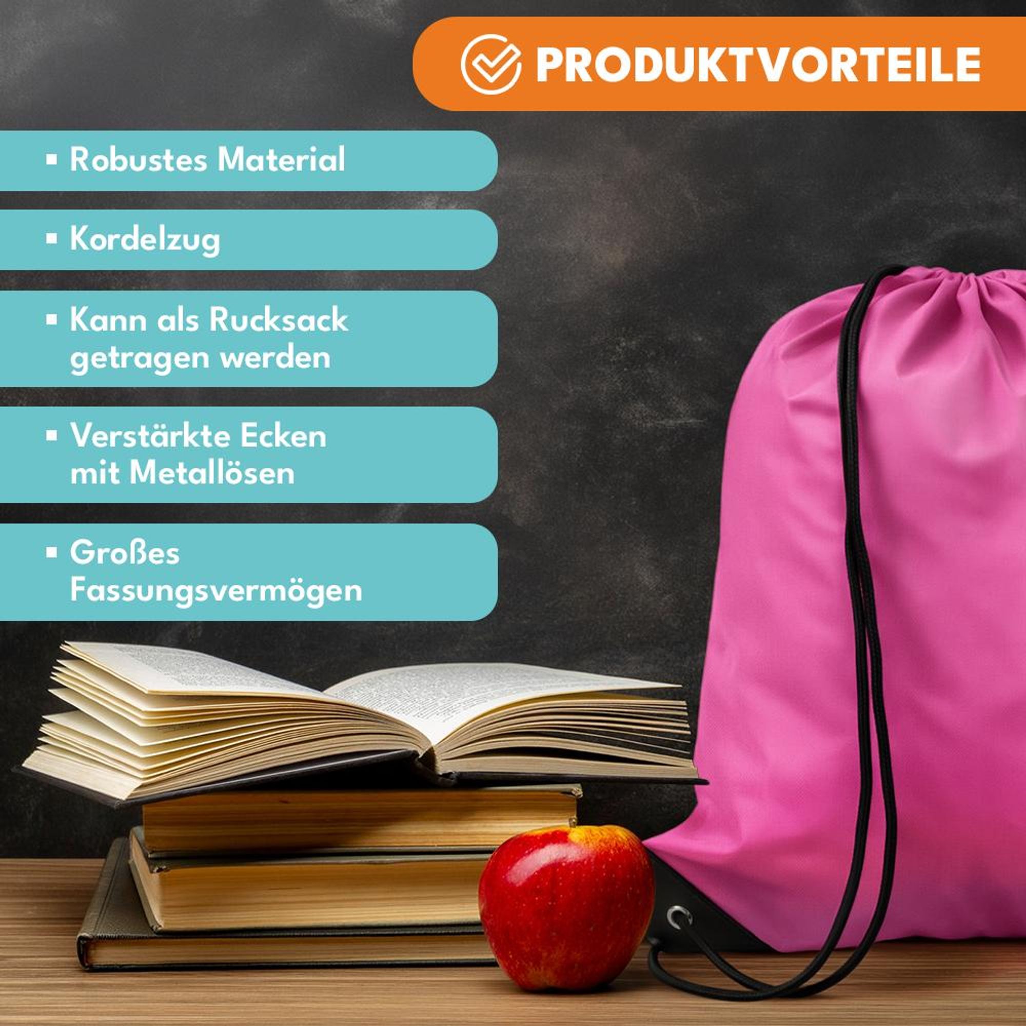 KRUMAD Schuhbeutel Reise mit Kordelzug, Leichter Stoffbeutel für Reise & Schule, Koffer Organizer für Schuhe, Sport & Urlaub, Rosa 34 x 43,5 cm