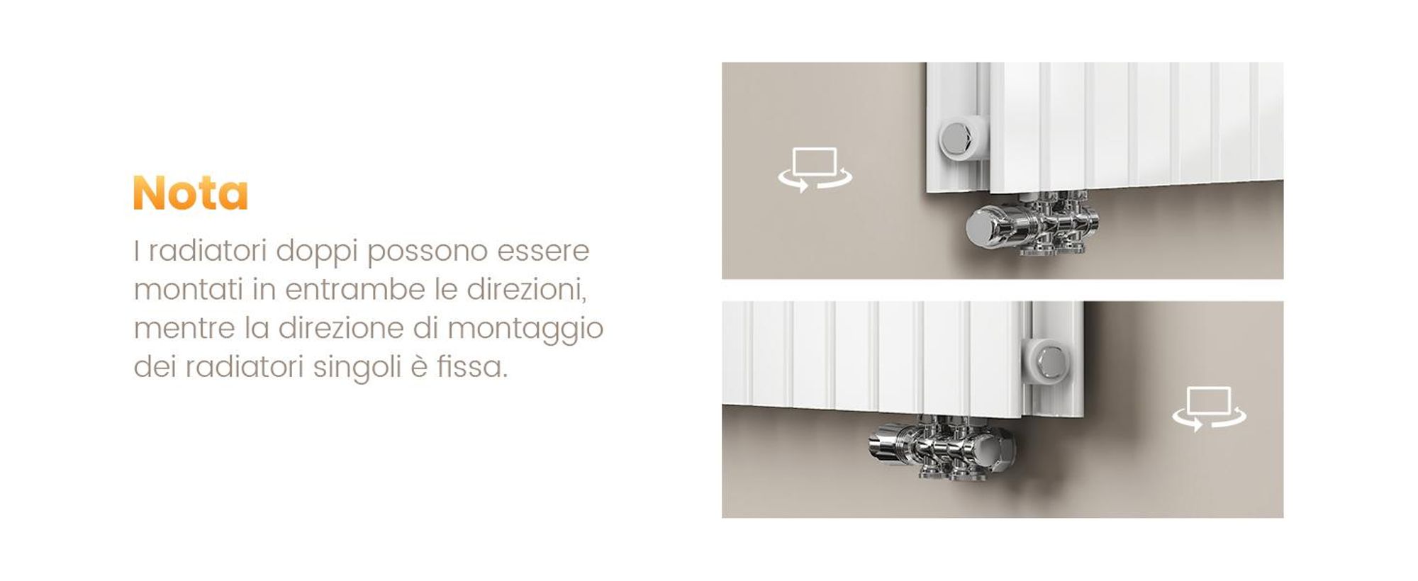 Radiatore EMKE orizzontale, radiatore a pannello di design 630x1000mm bianco monostrato piatto con collegamento laterale, 730W senza elemento riscaldante