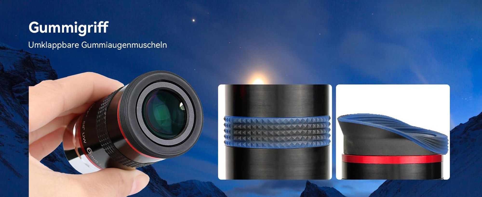 Svbony Okular Set, 1,25 Zoll 6mm 9mm 15mm 20mm Teleskop Okular Kit 68 Grad Weitwinkel Teleskop Zubehör für Planetenbeobachtung