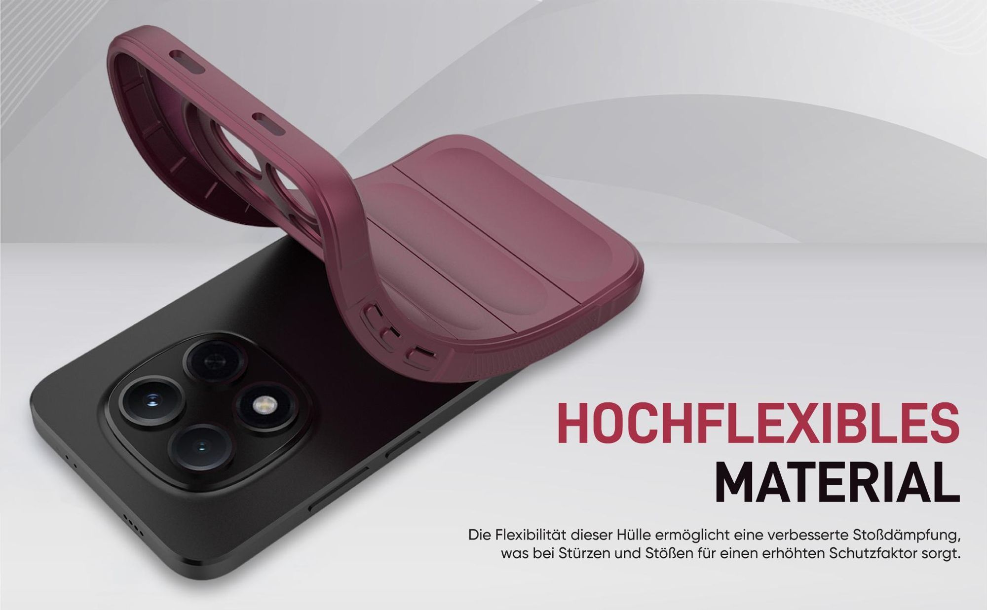 Stoßfestes und flexbiles Handy Case mit Griffzonen in Lila für Xiaomi Redmi Note 15 Pro 5G