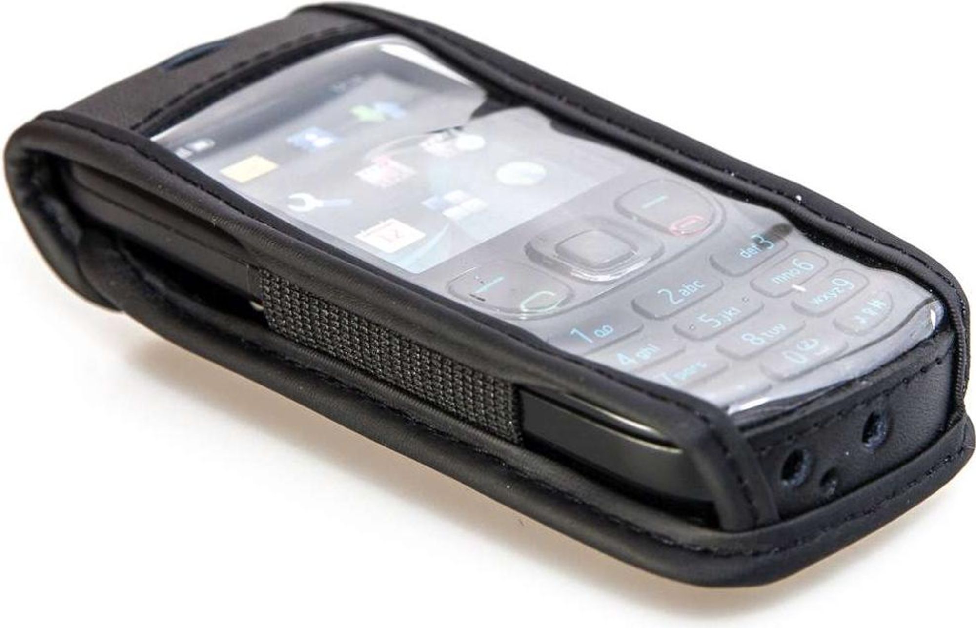 caseroxx Ledertasche mit Gürtelclip kompatibel mit Nokia 6303 und 6303i aus Echtleder, Tasche mit Gürtelclip und Sichtfenster Bild 3