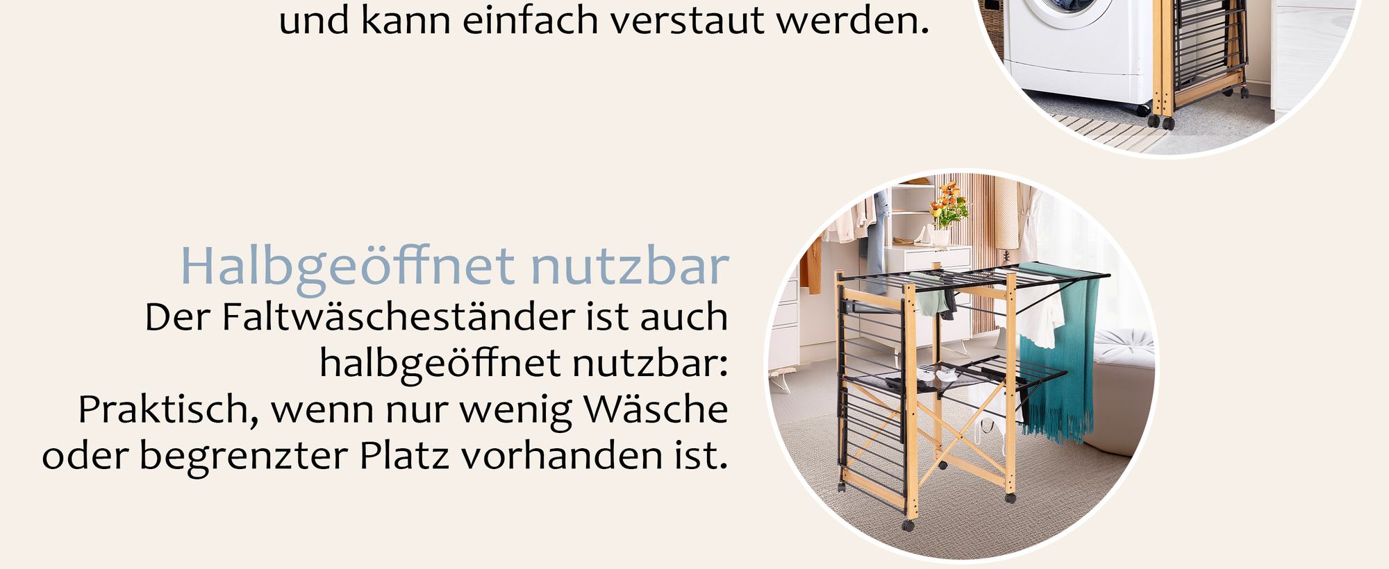 Faltbarer Wäscheständer für den Innen- und Außenbereich